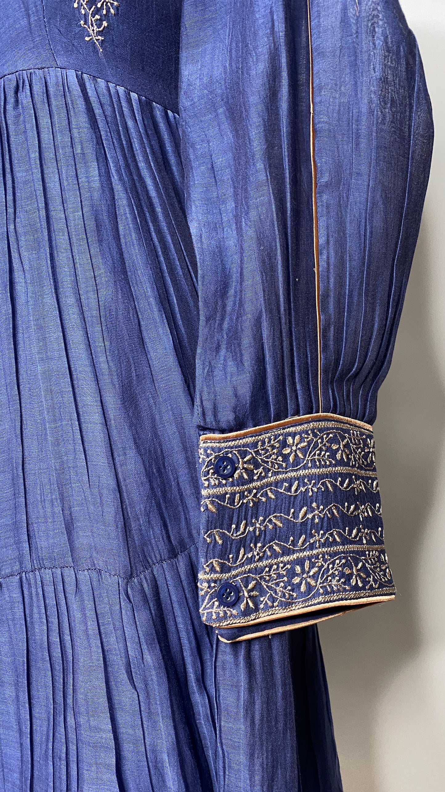Midnight Blue Flared Long Tier Dress