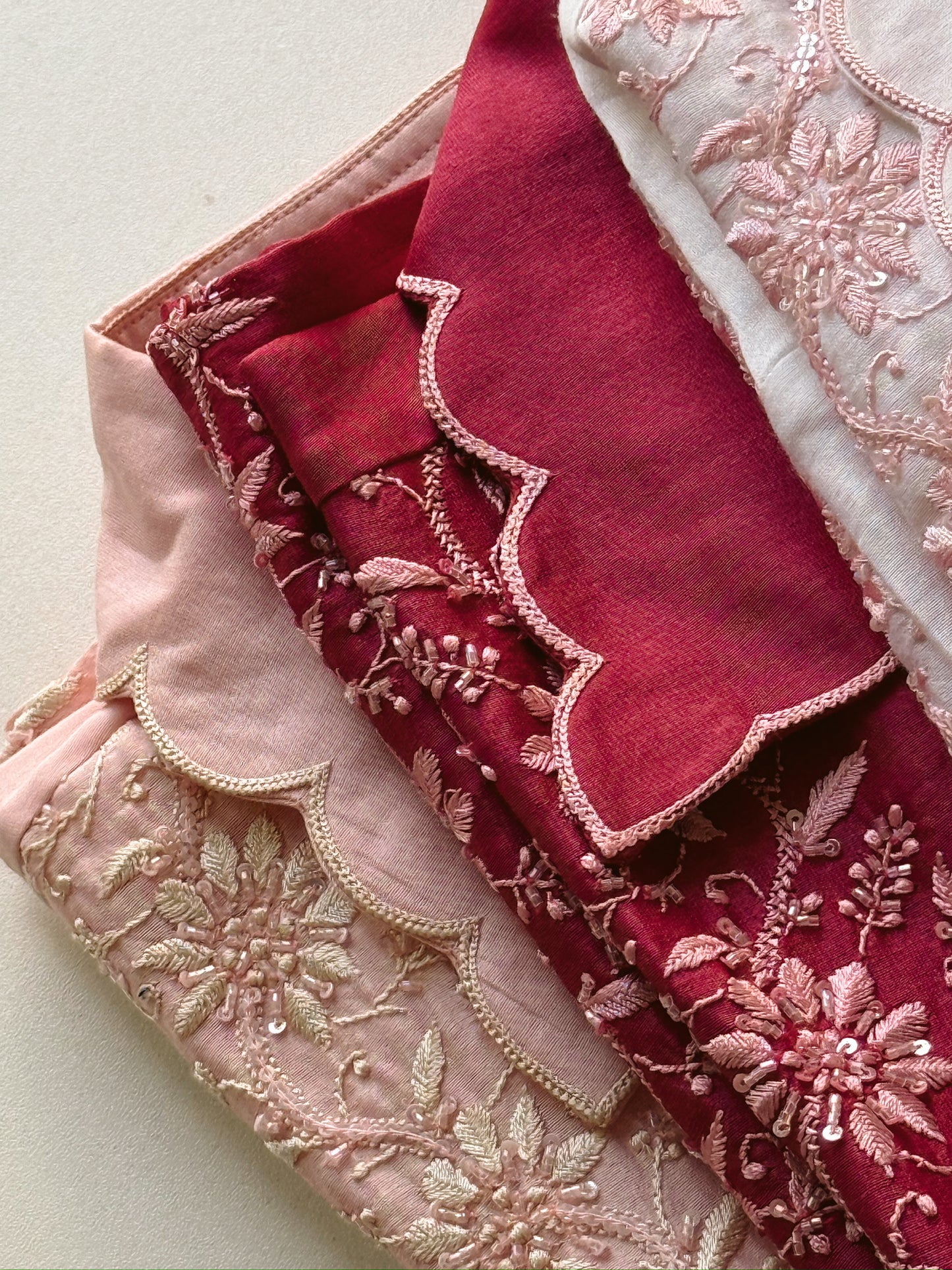 Viva Magenta Scallop Collar Chikankari Shirt