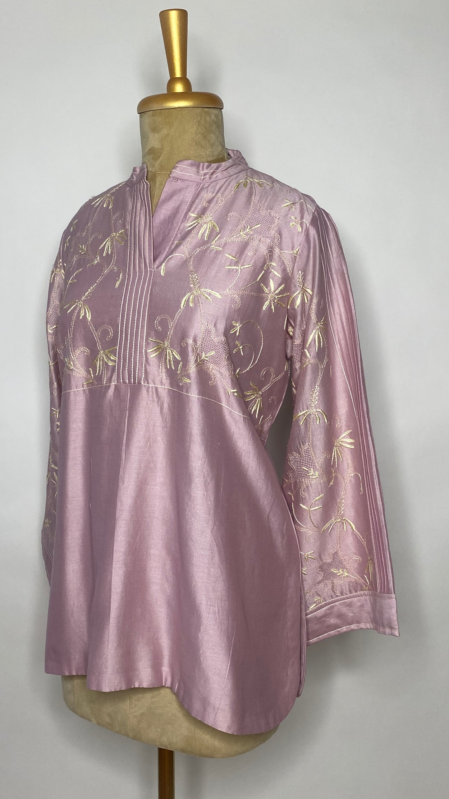 Light Mauve Jaali Chikankari Top