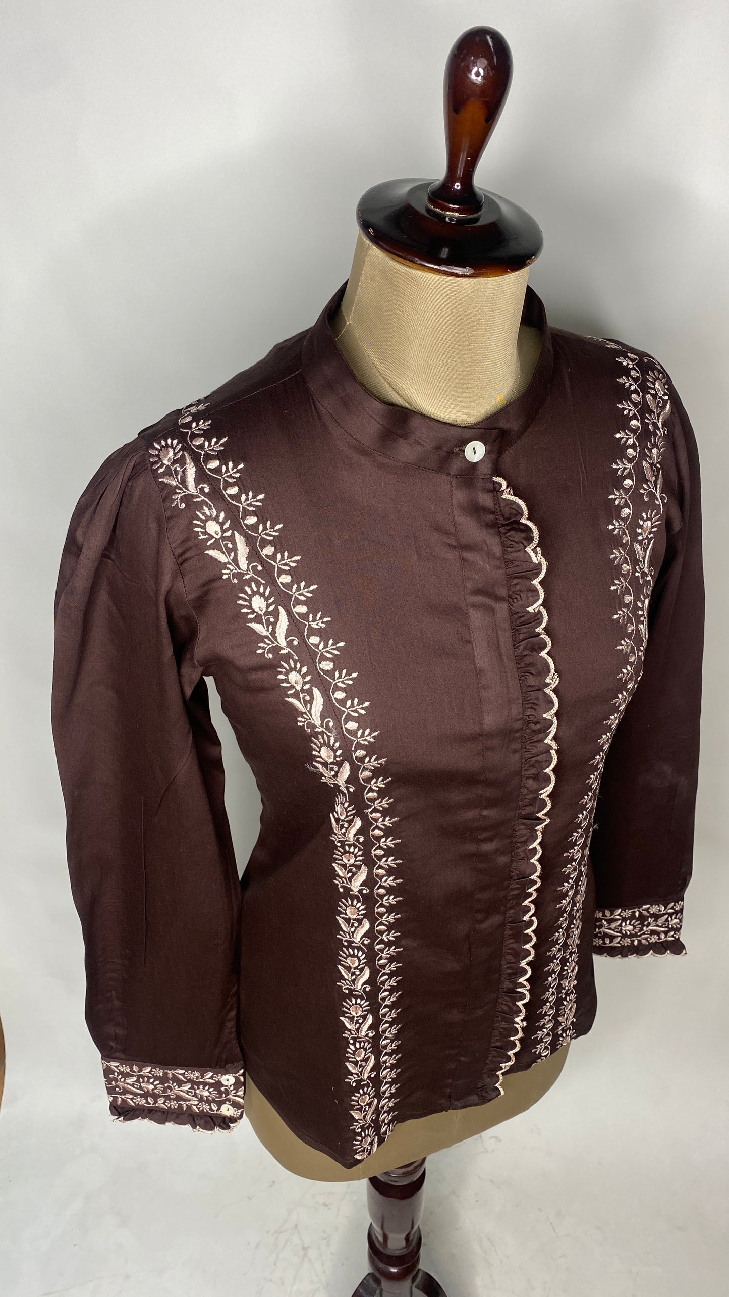 Coco Brown Chikankari Cotton Shirt
