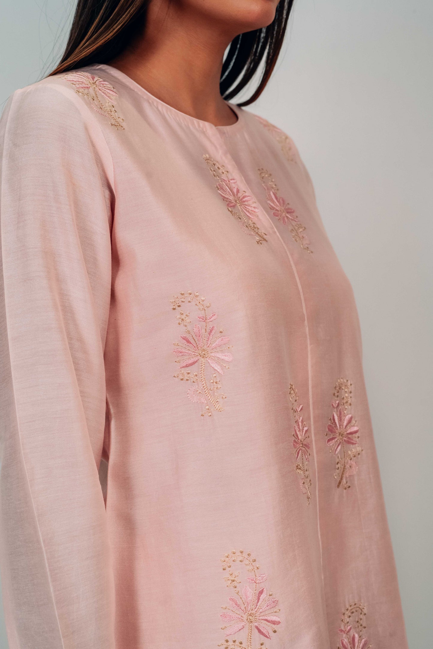 Baby Pink Chanderi Silk Co-Ord Set