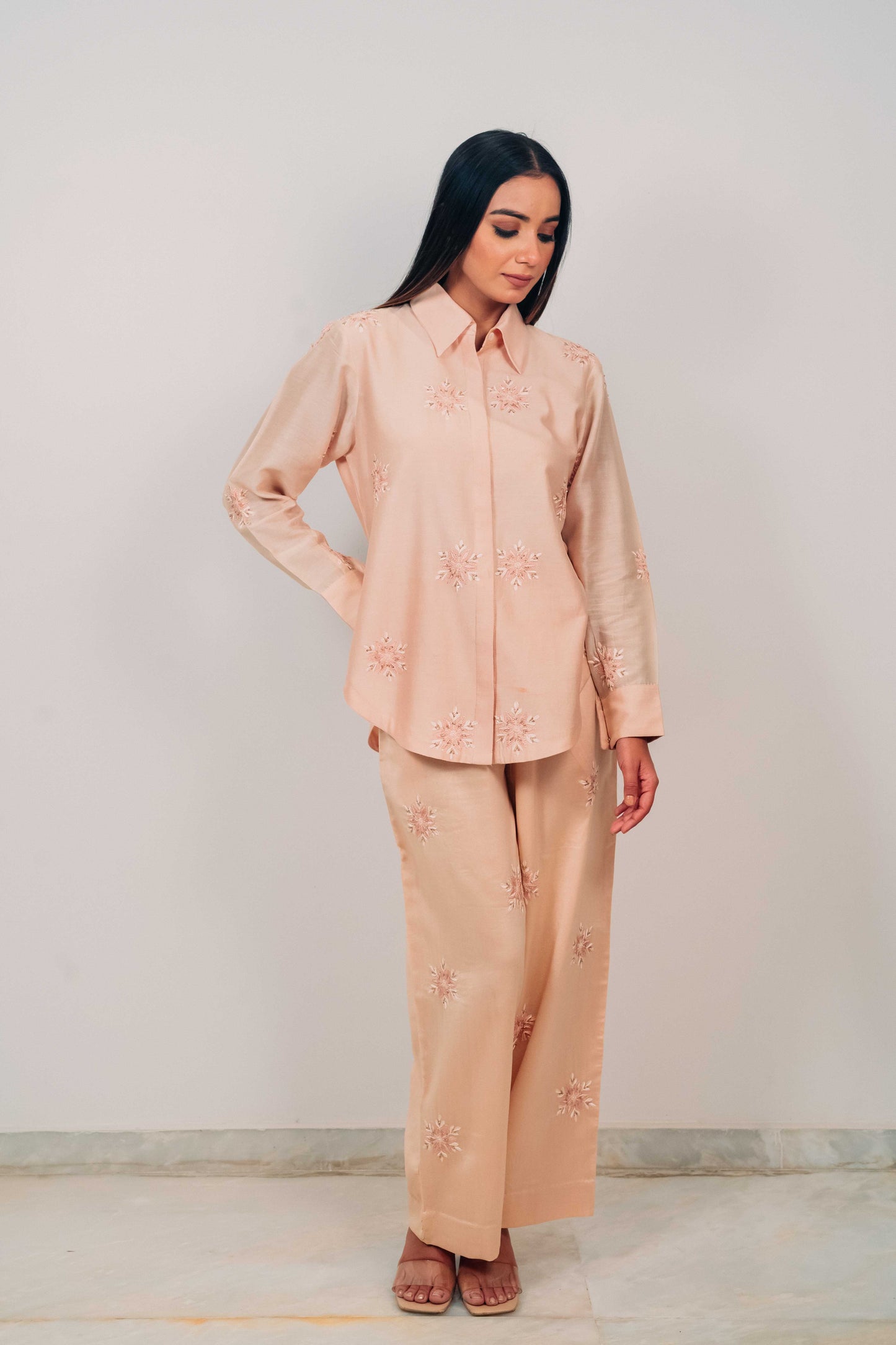 Light Peach Anti-Fit Shirt and Pant Set