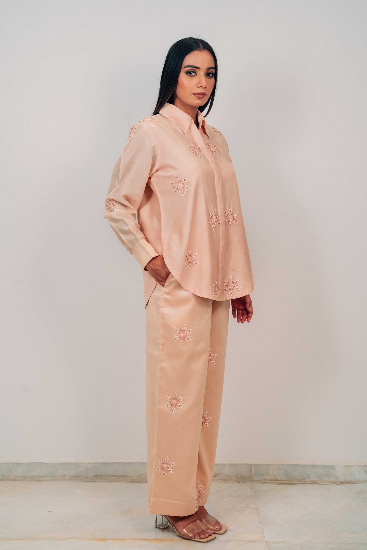 Light Peach Anti-Fit Shirt and Pant Set