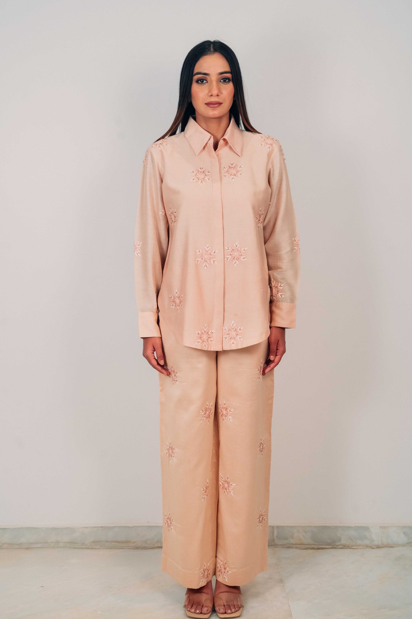 Light Peach Anti-Fit Shirt and Pant Set