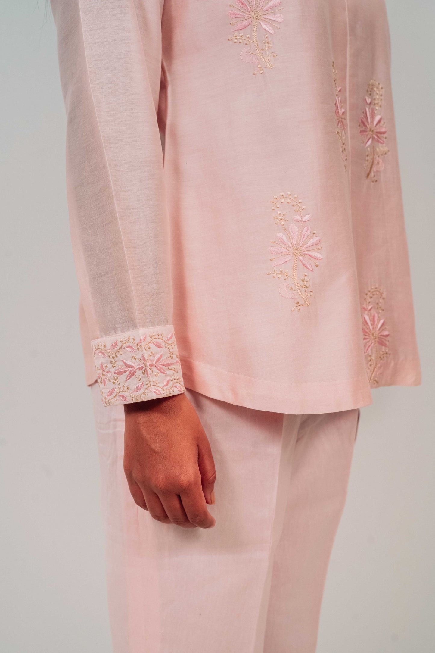 Baby Pink Chanderi Silk Co-Ord Set