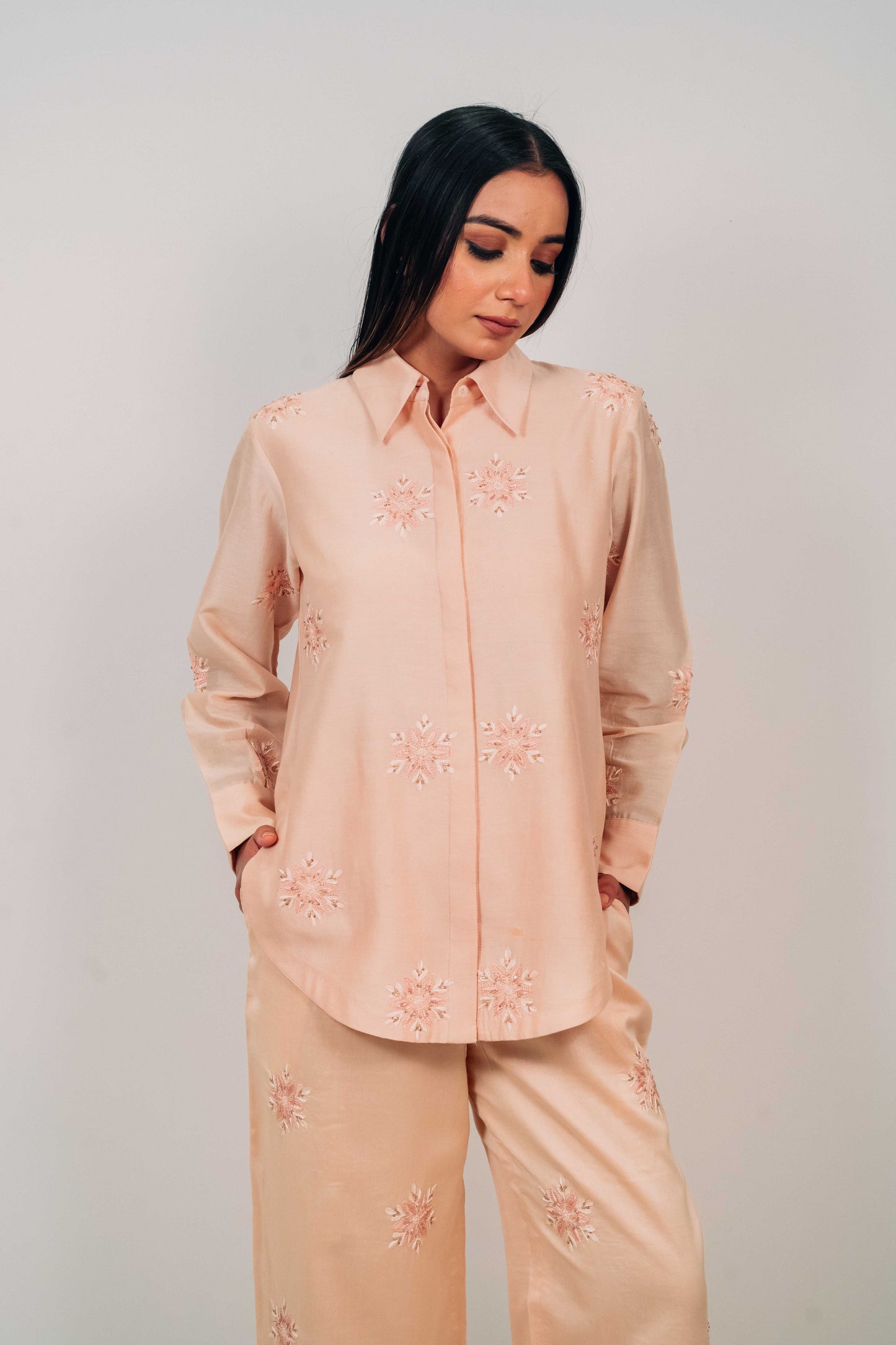 Light Peach Anti-Fit Shirt and Pant Set