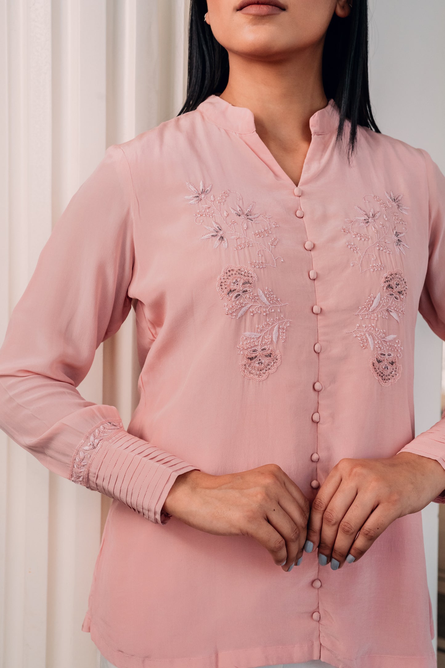 Pink Pure Crepe Potli Top