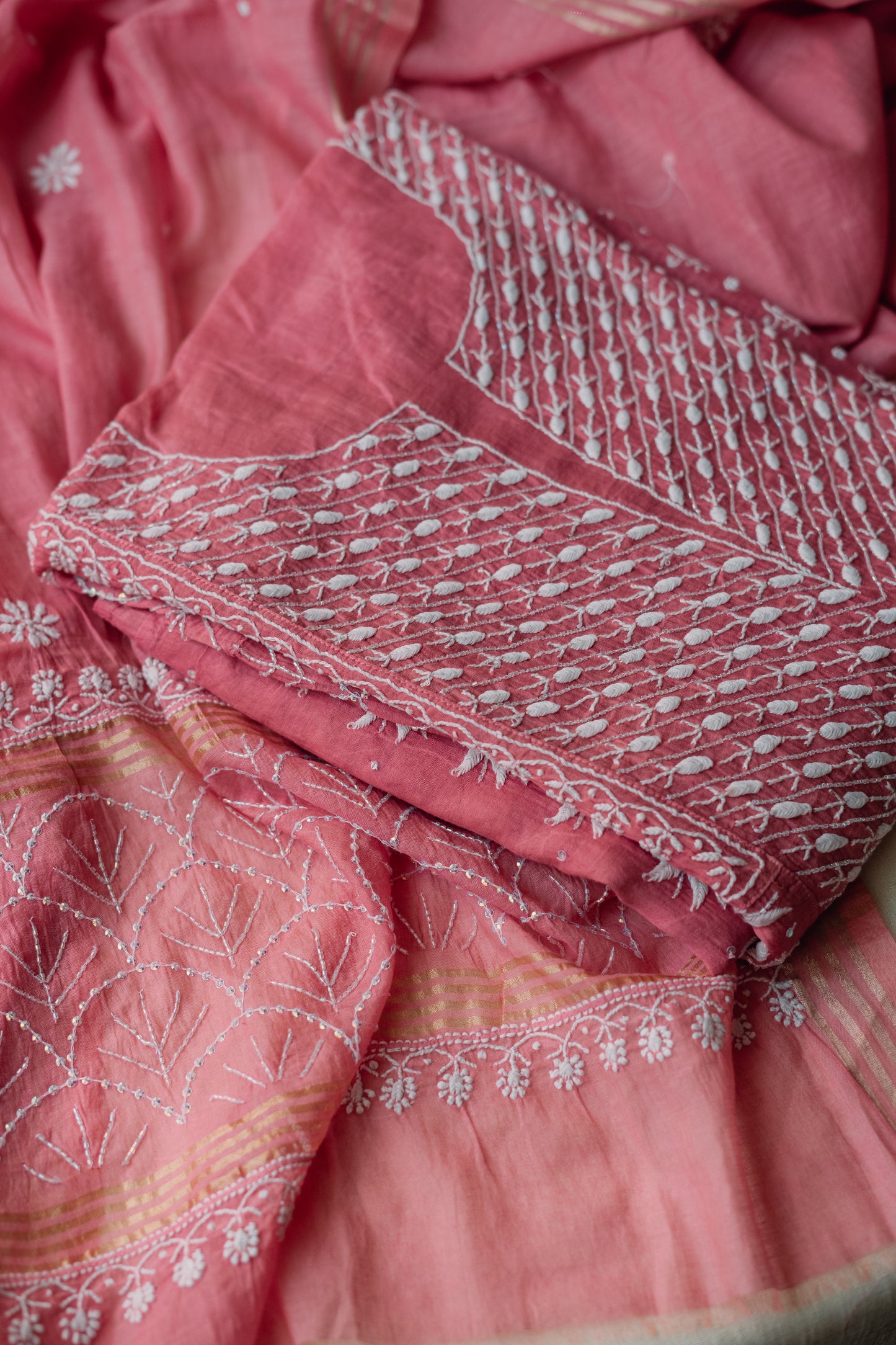 Pink Jaal Chikankari Anarkali Set