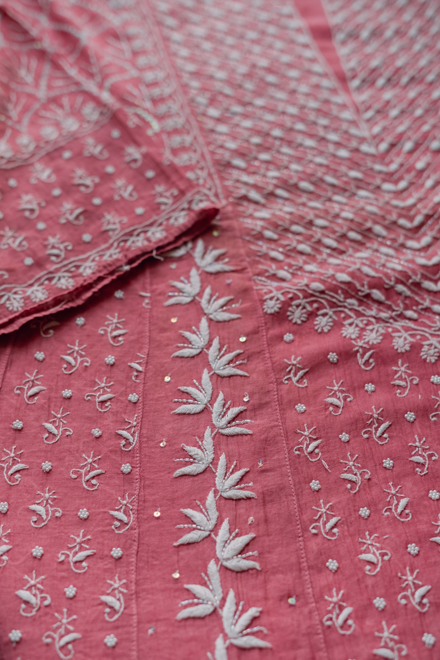 Pink Jaal Chikankari Anarkali Set