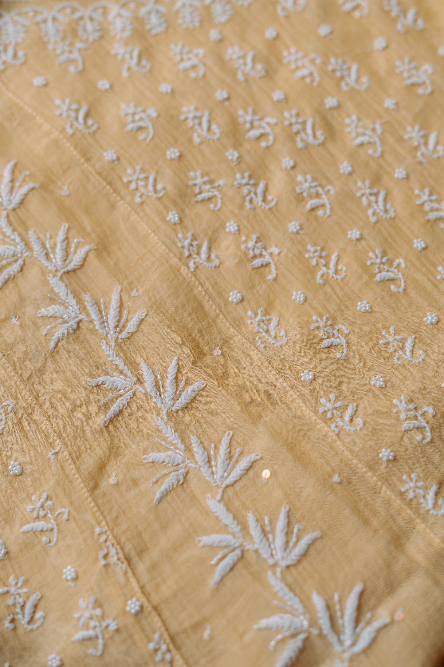 Yellow Jaal Chikankari Anarkali Set