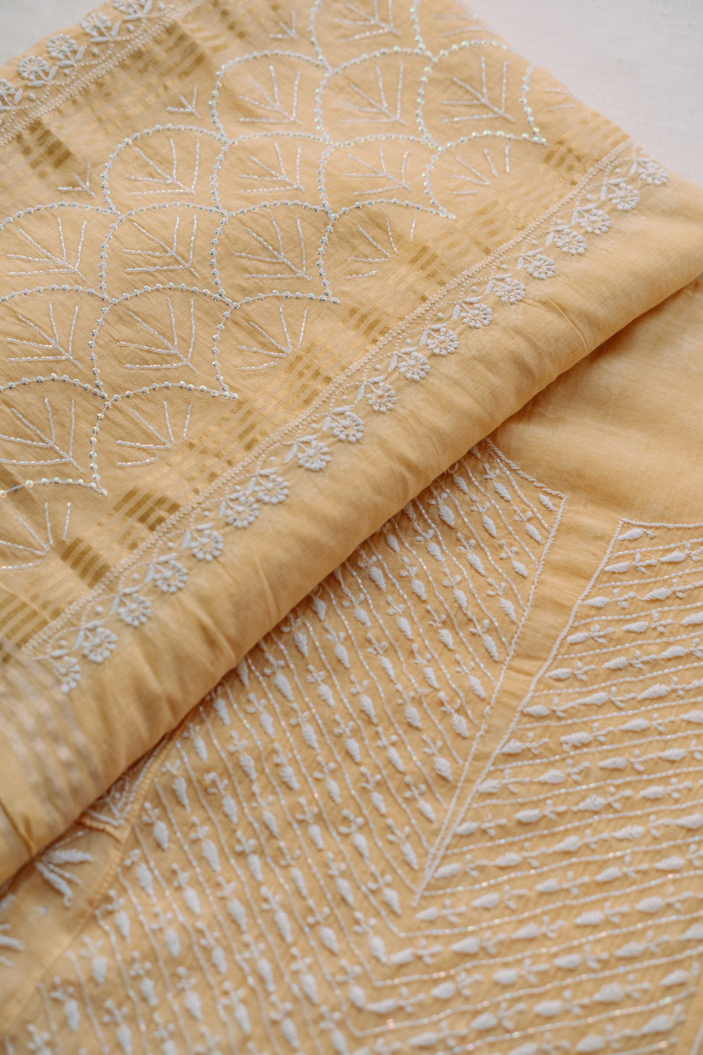 Yellow Jaal Chikankari Anarkali Set