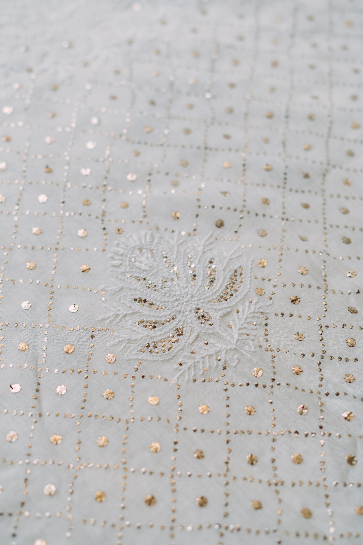 Ivory Mukaish & Chikankari Suit Set