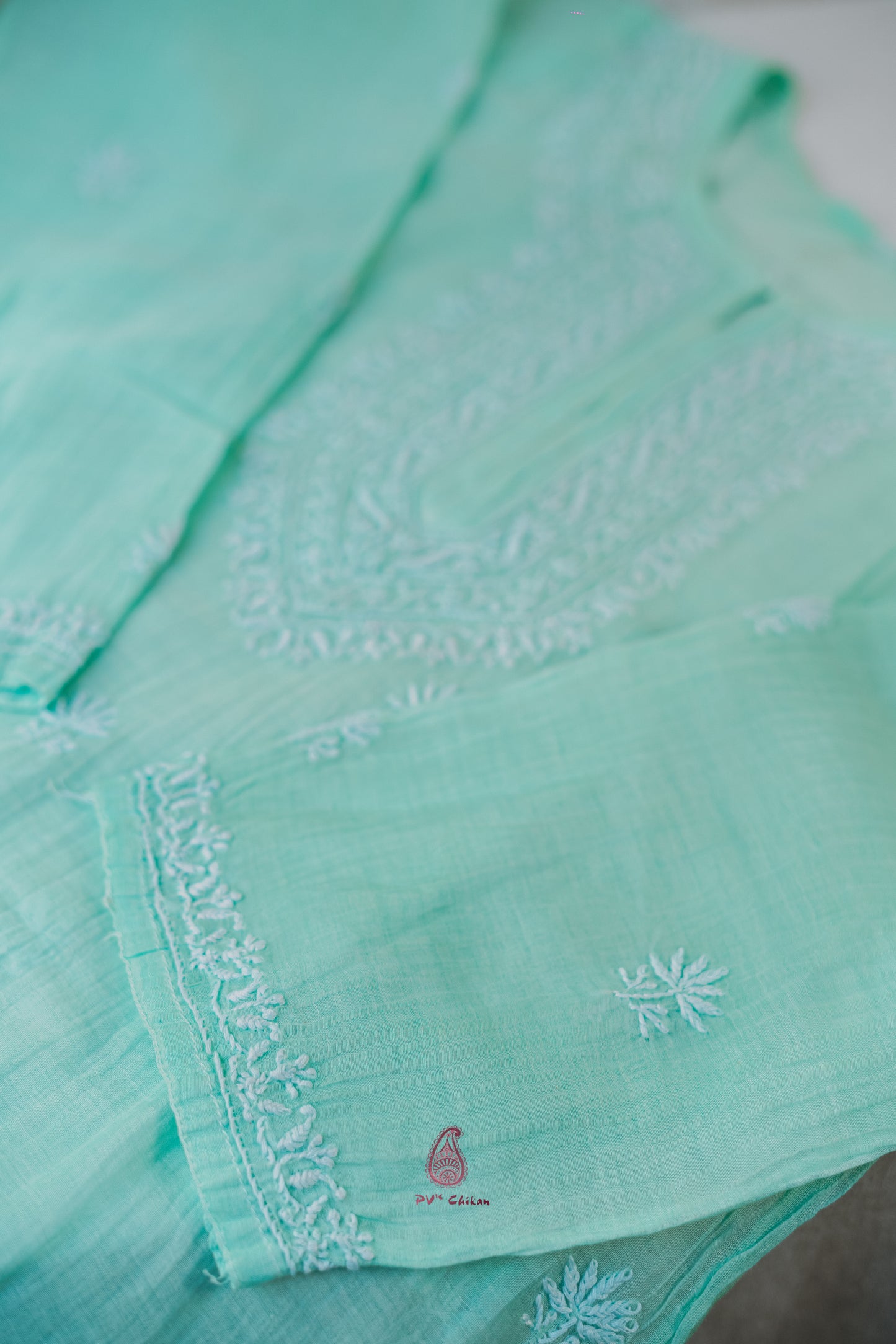 Mint Green Mul Chanderi Co-ord Set