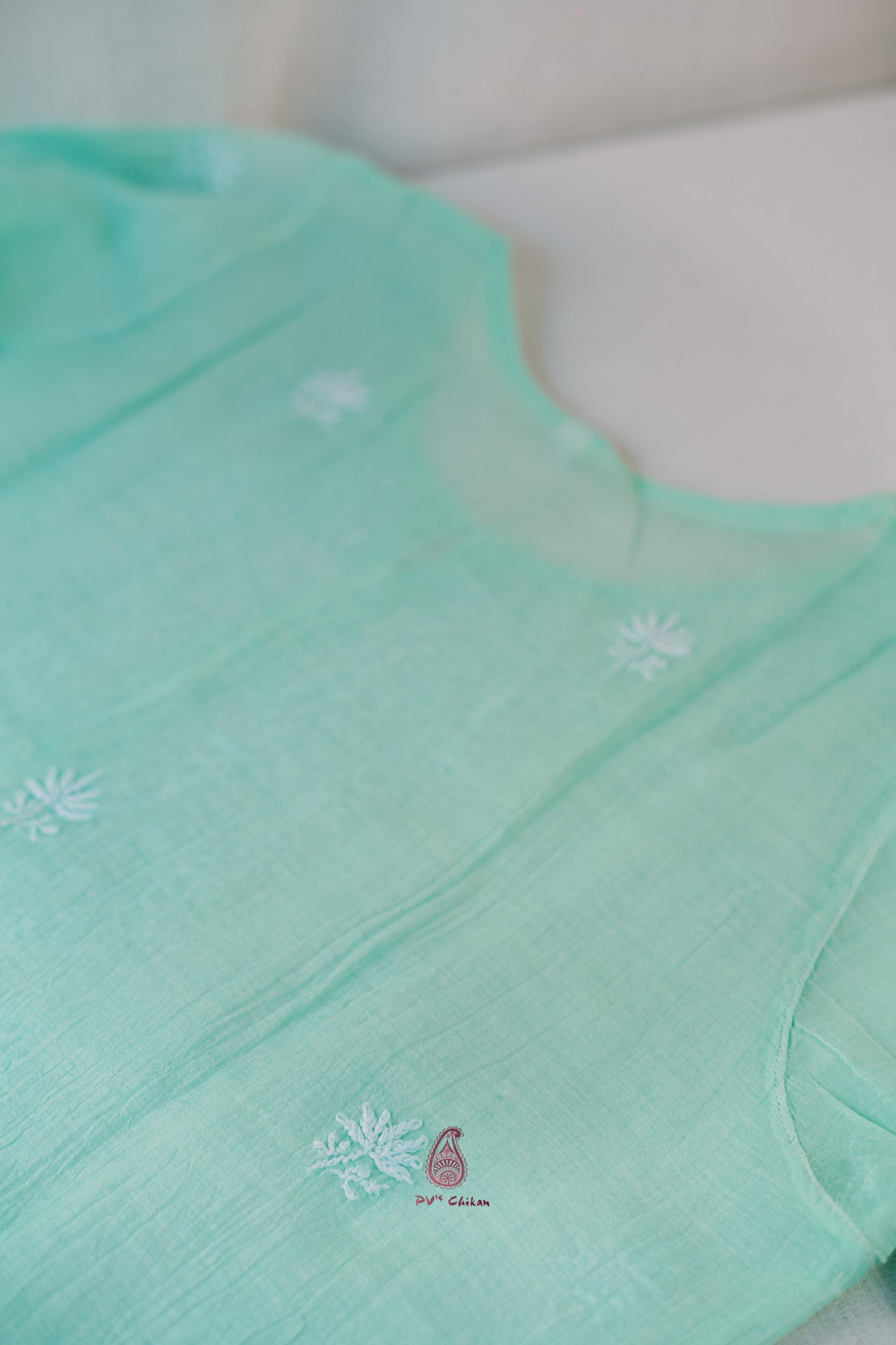 Mint Green Mul Chanderi Co-ord Set