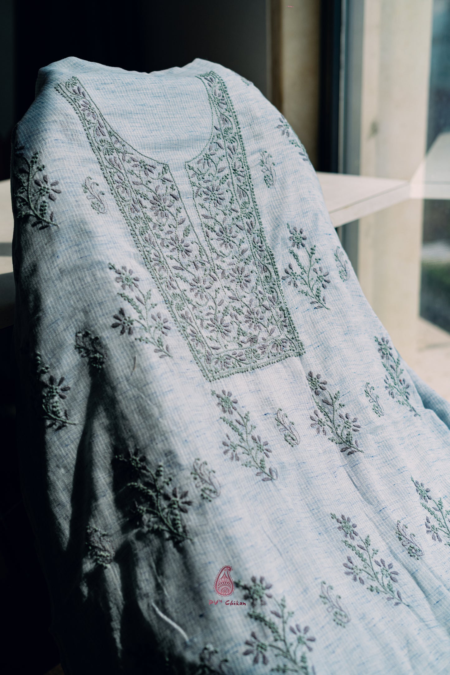 Grey Kota Chikankari Suit Set