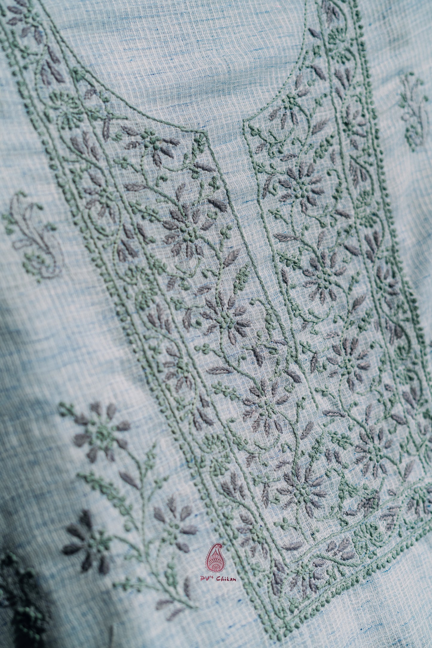 Grey Kota Chikankari Suit Set
