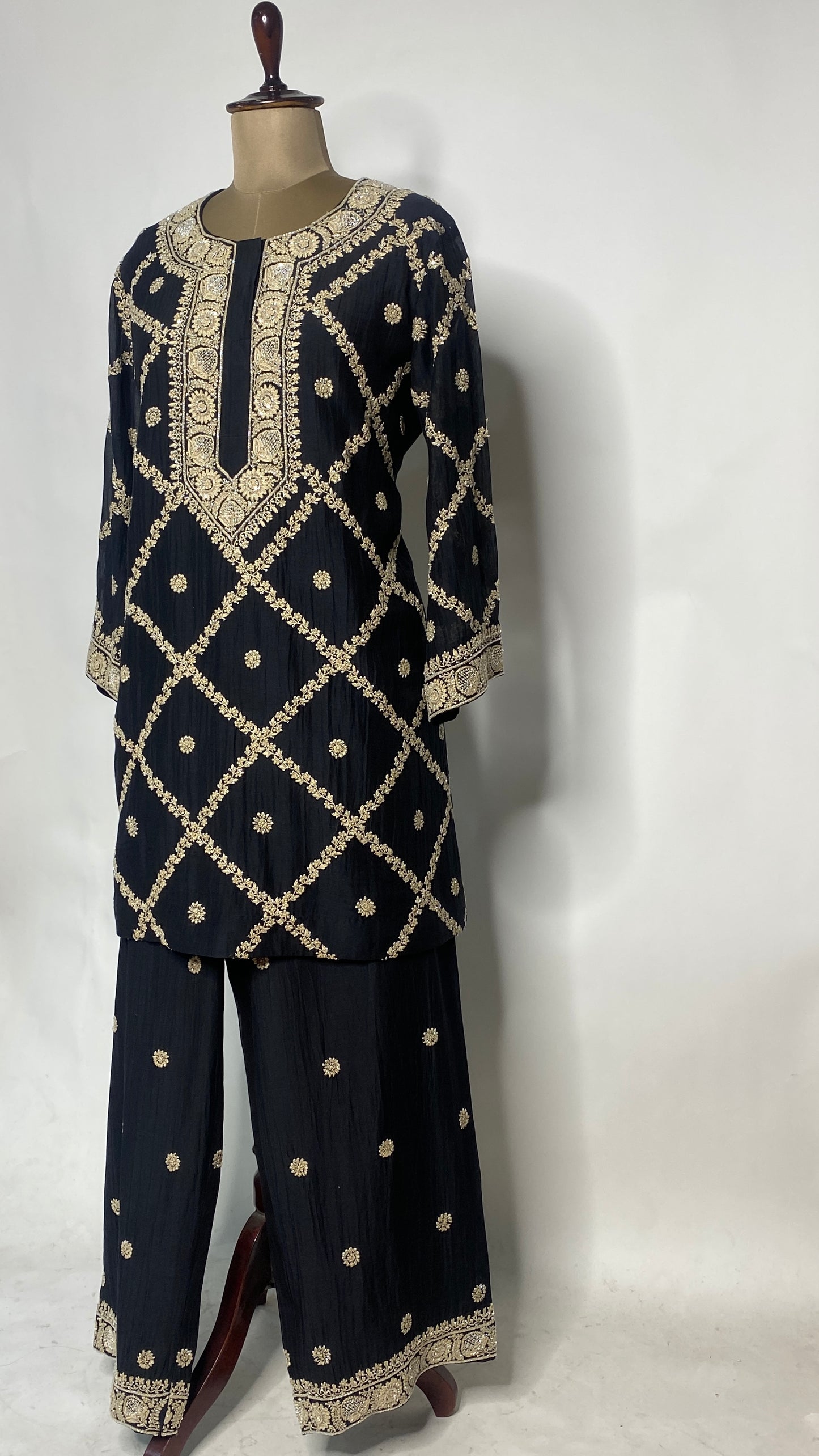 Black Chikankari Festive Co-ord Set