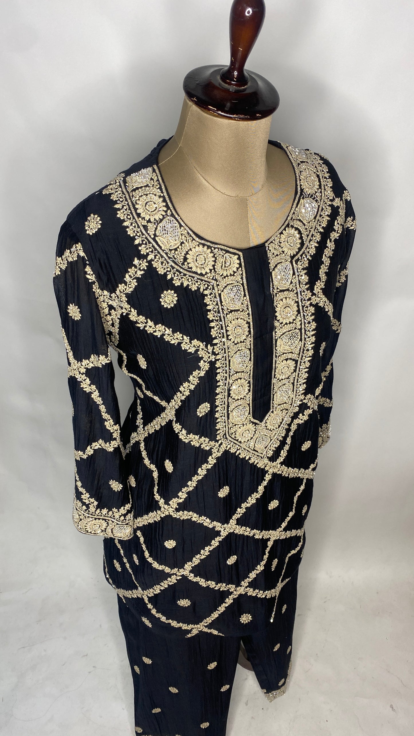 Black Chikankari Festive Co-ord Set