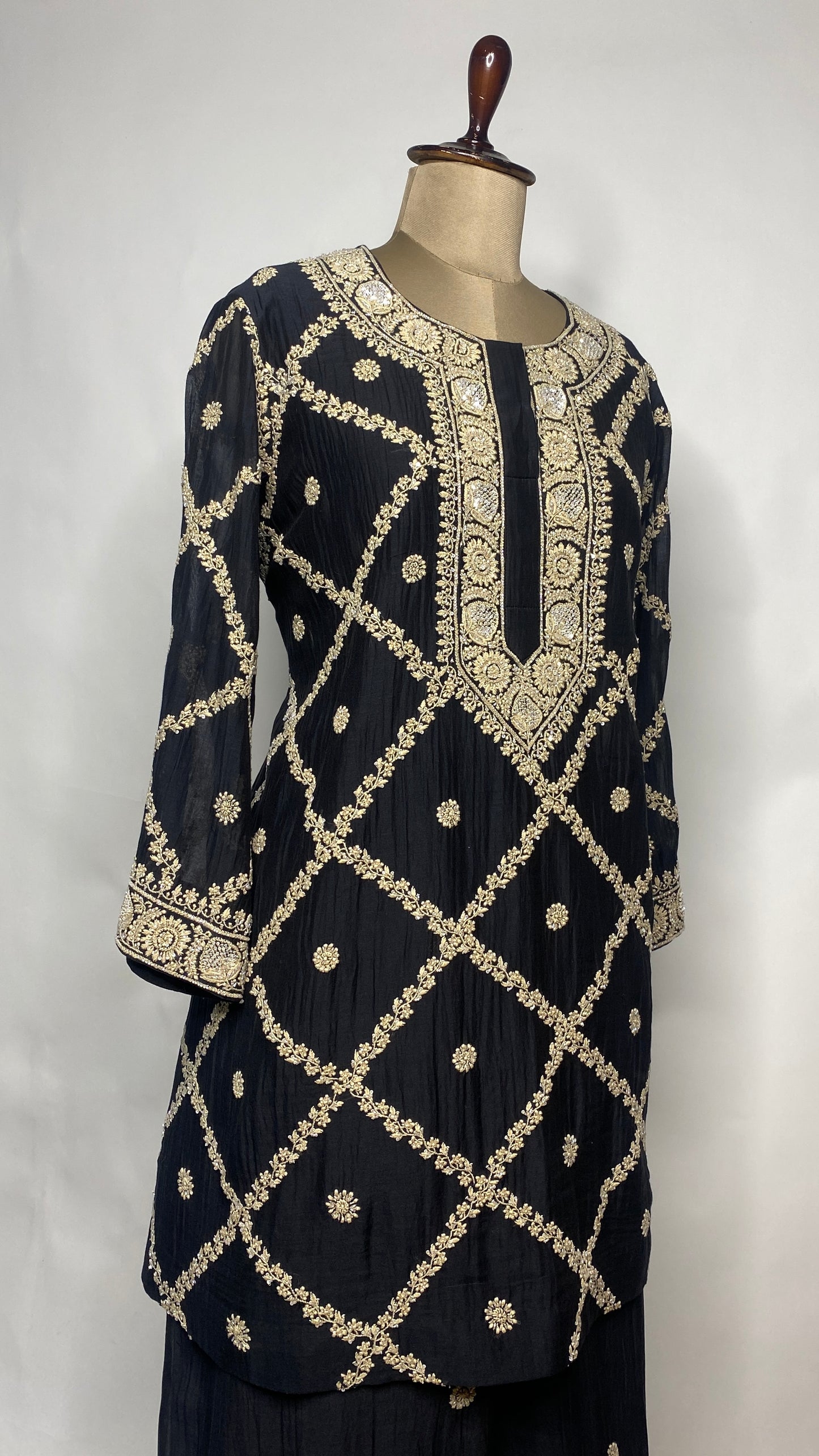 Black Chikankari Festive Co-ord Set