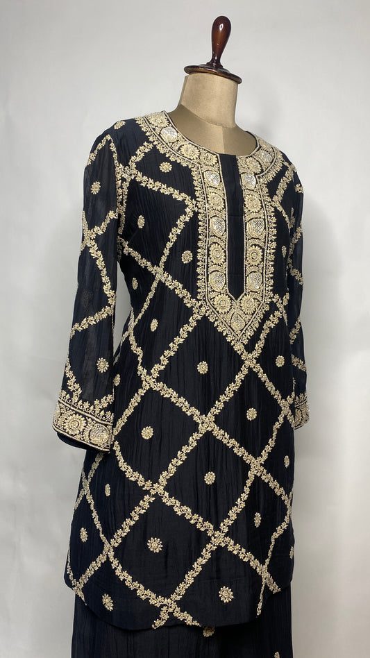 Black Chikankari Festive Co-ord Set