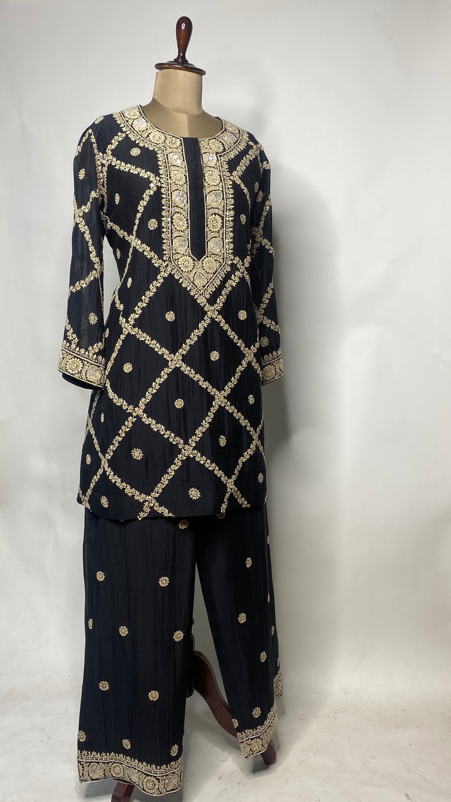 Black Chikankari Festive Co-ord Set