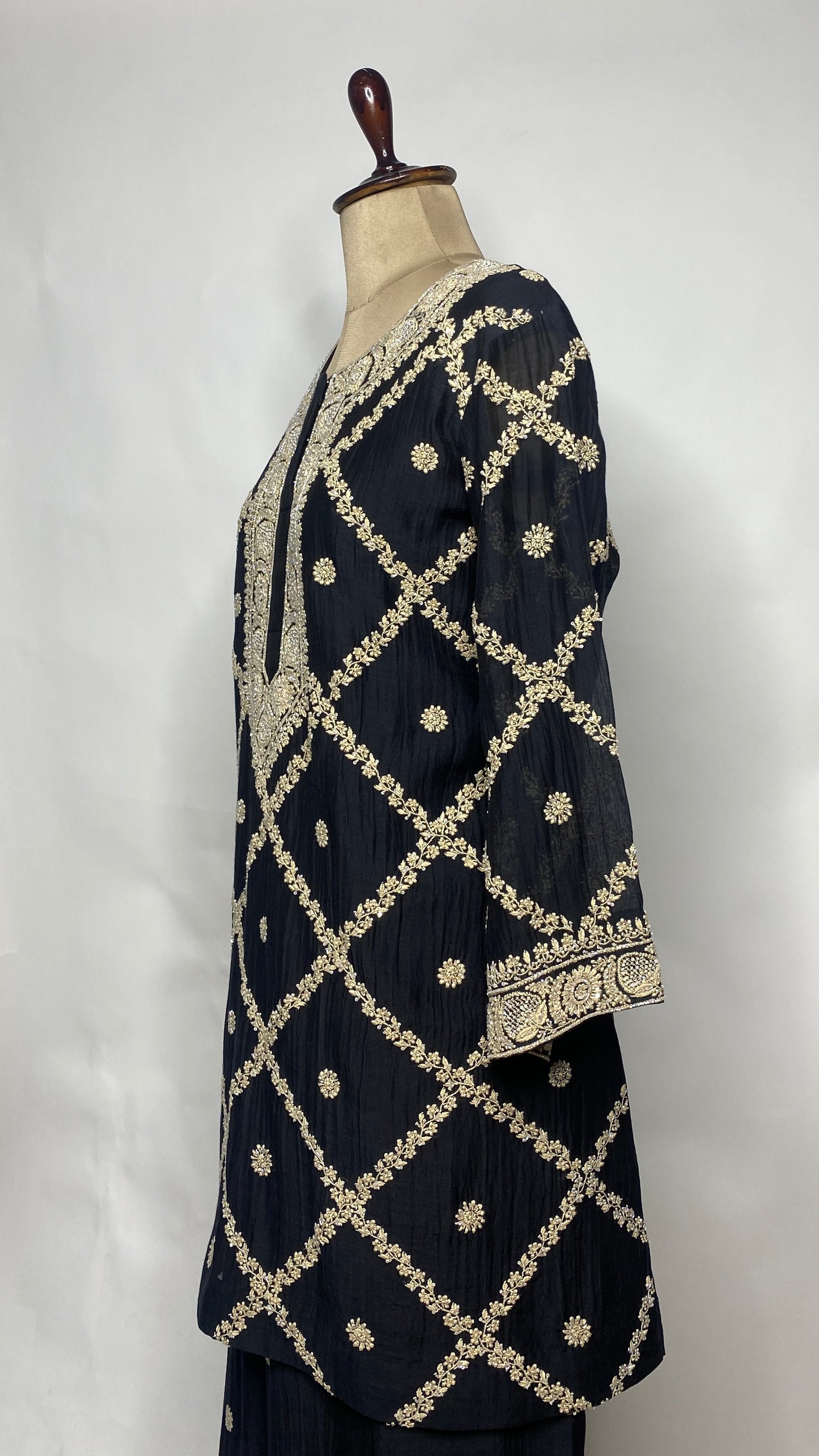 Black Chikankari Festive Co-ord Set