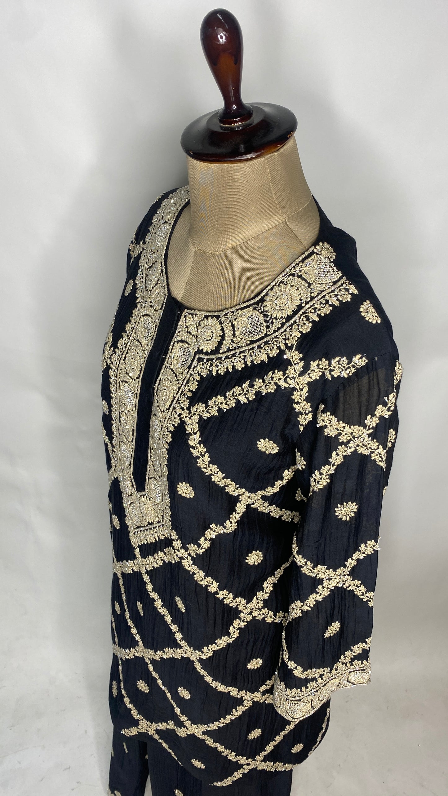 Black Chikankari Festive Co-ord Set