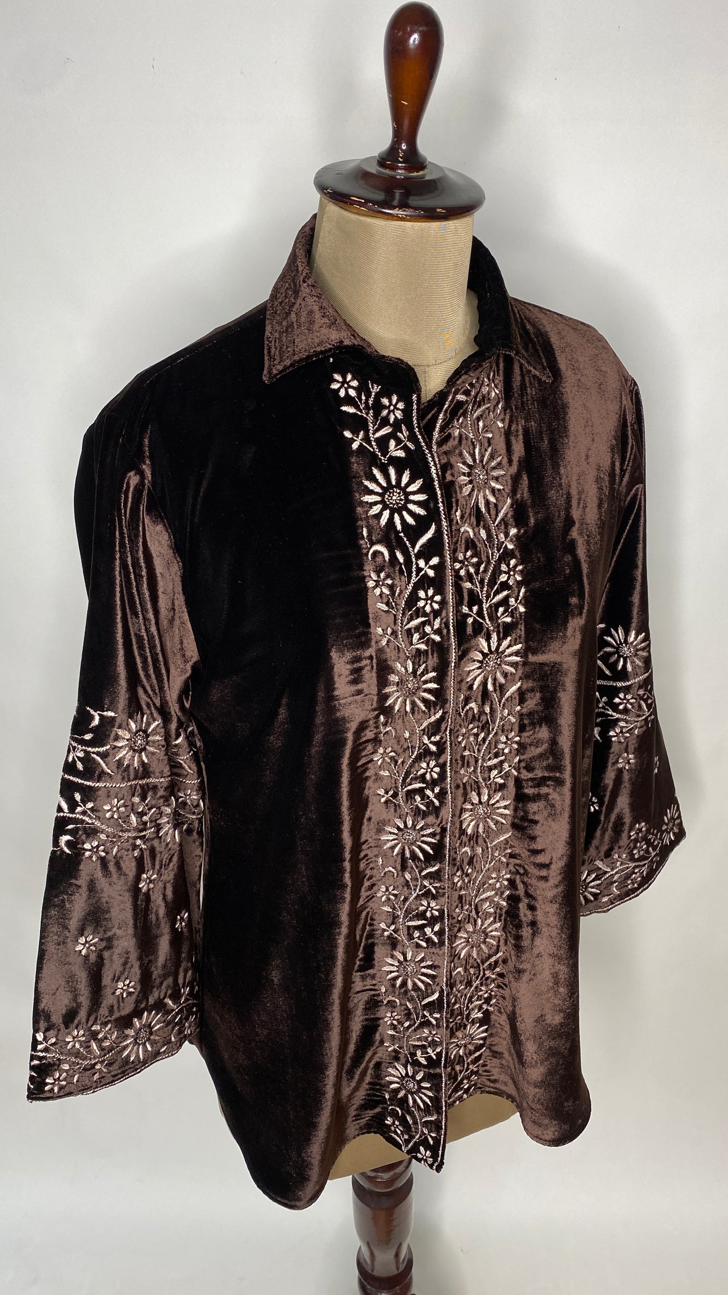 Chocolate Brown Velvet Shirt