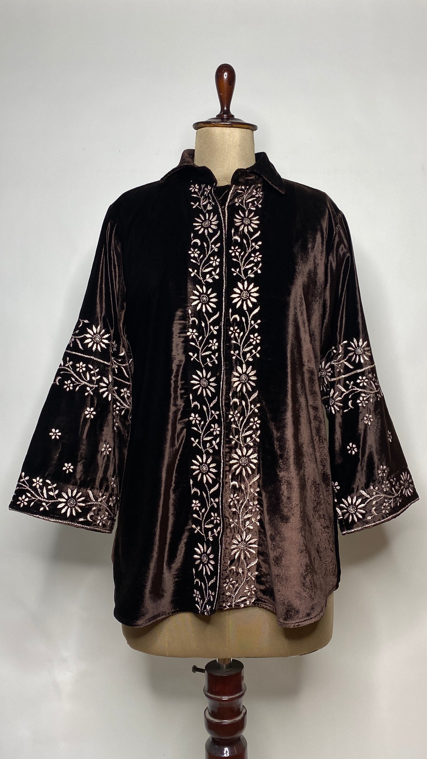 Chocolate Brown Velvet Shirt