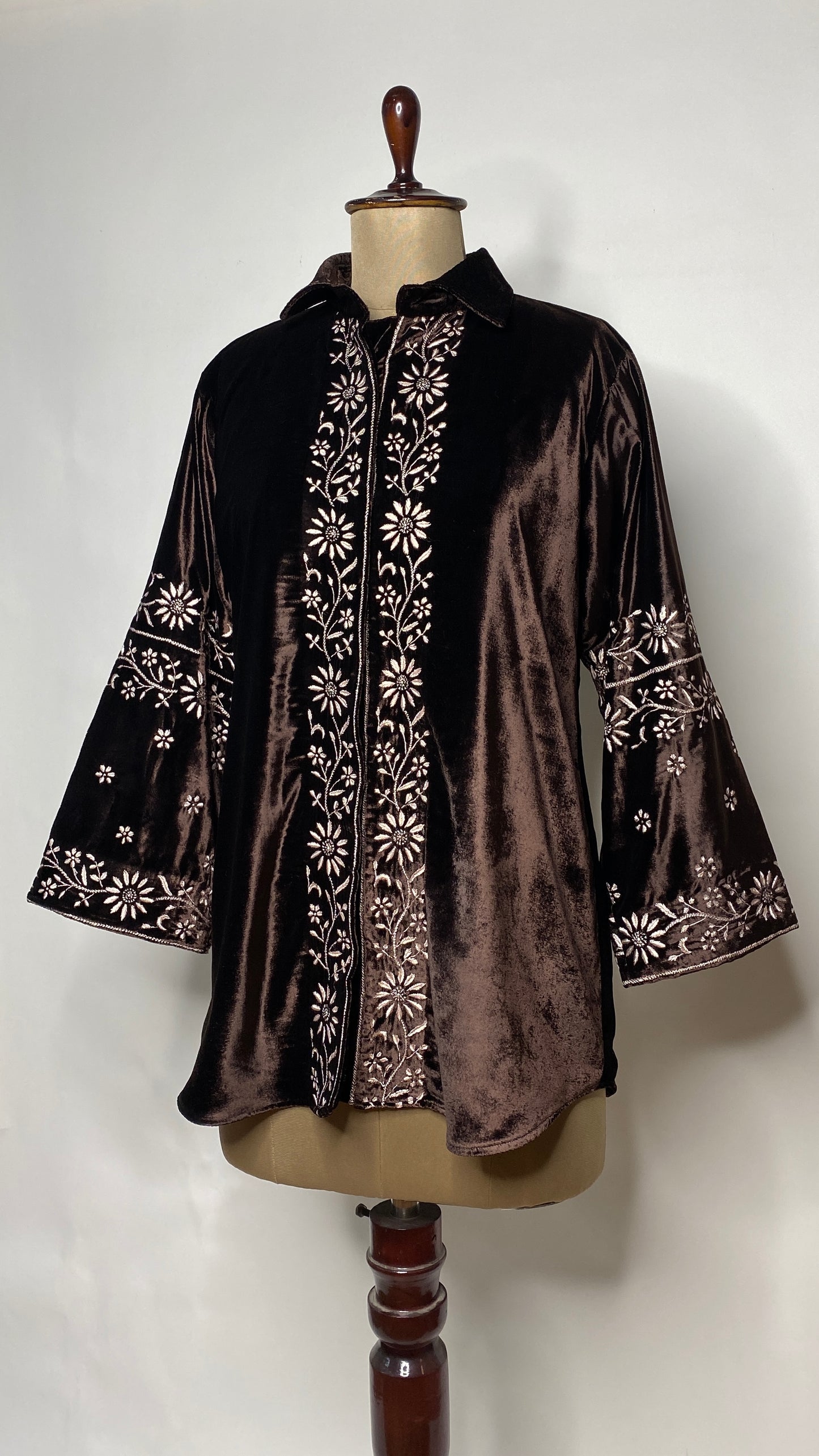 Chocolate Brown Velvet Shirt