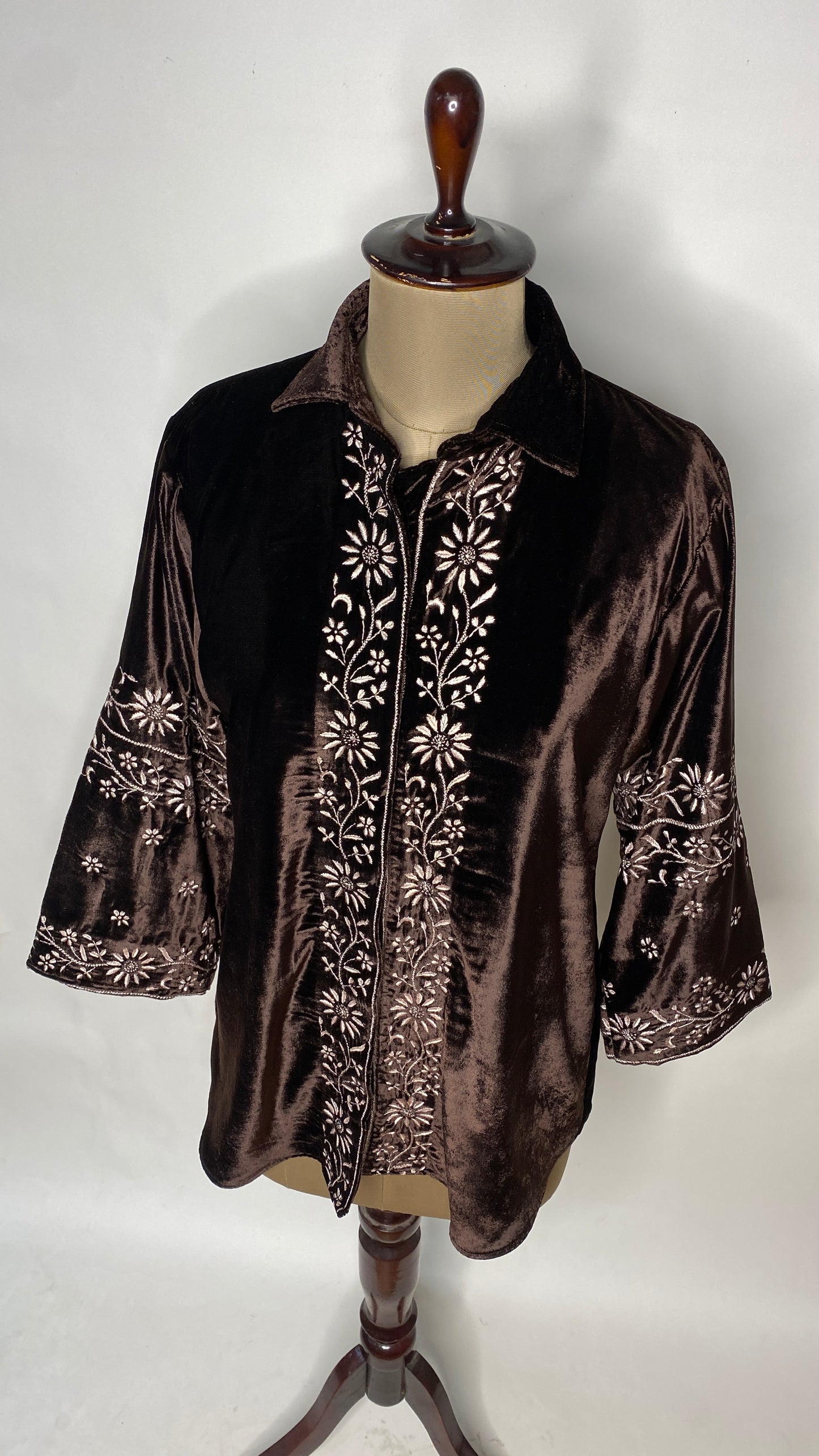 Chocolate Brown Velvet Shirt