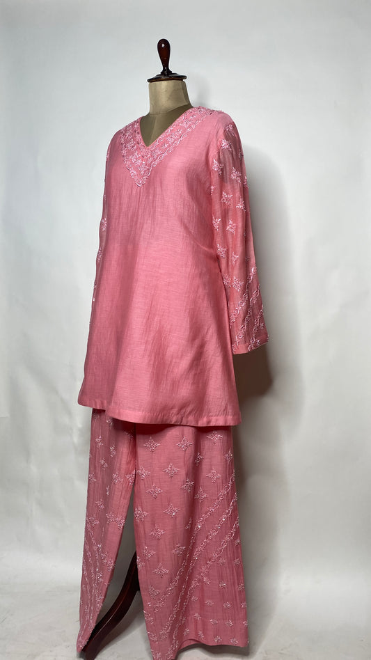 Ariana Pink Chikankari Co-Ord Set
