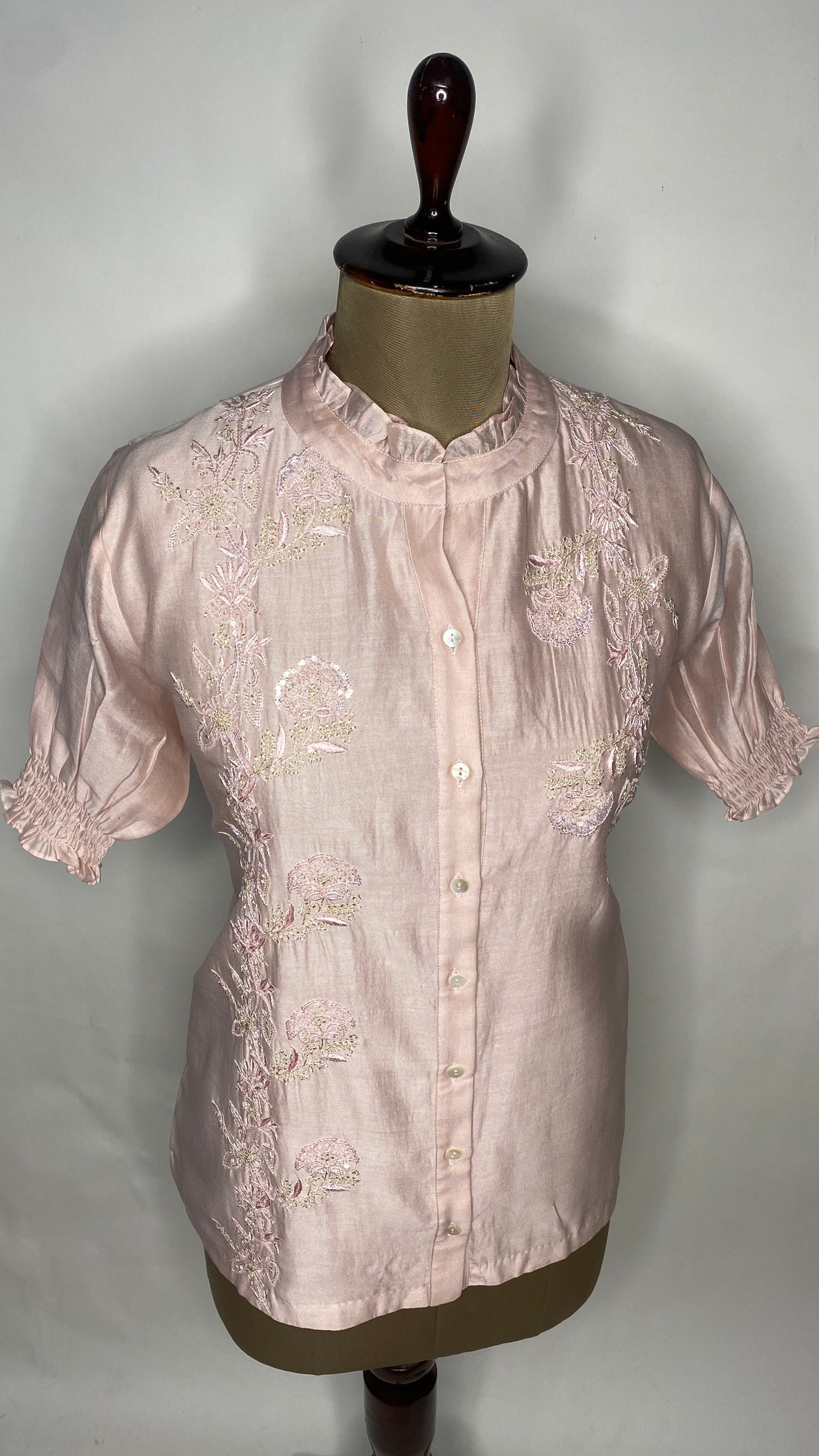 Soft Pink Half Sleeve Chikankari Shirt