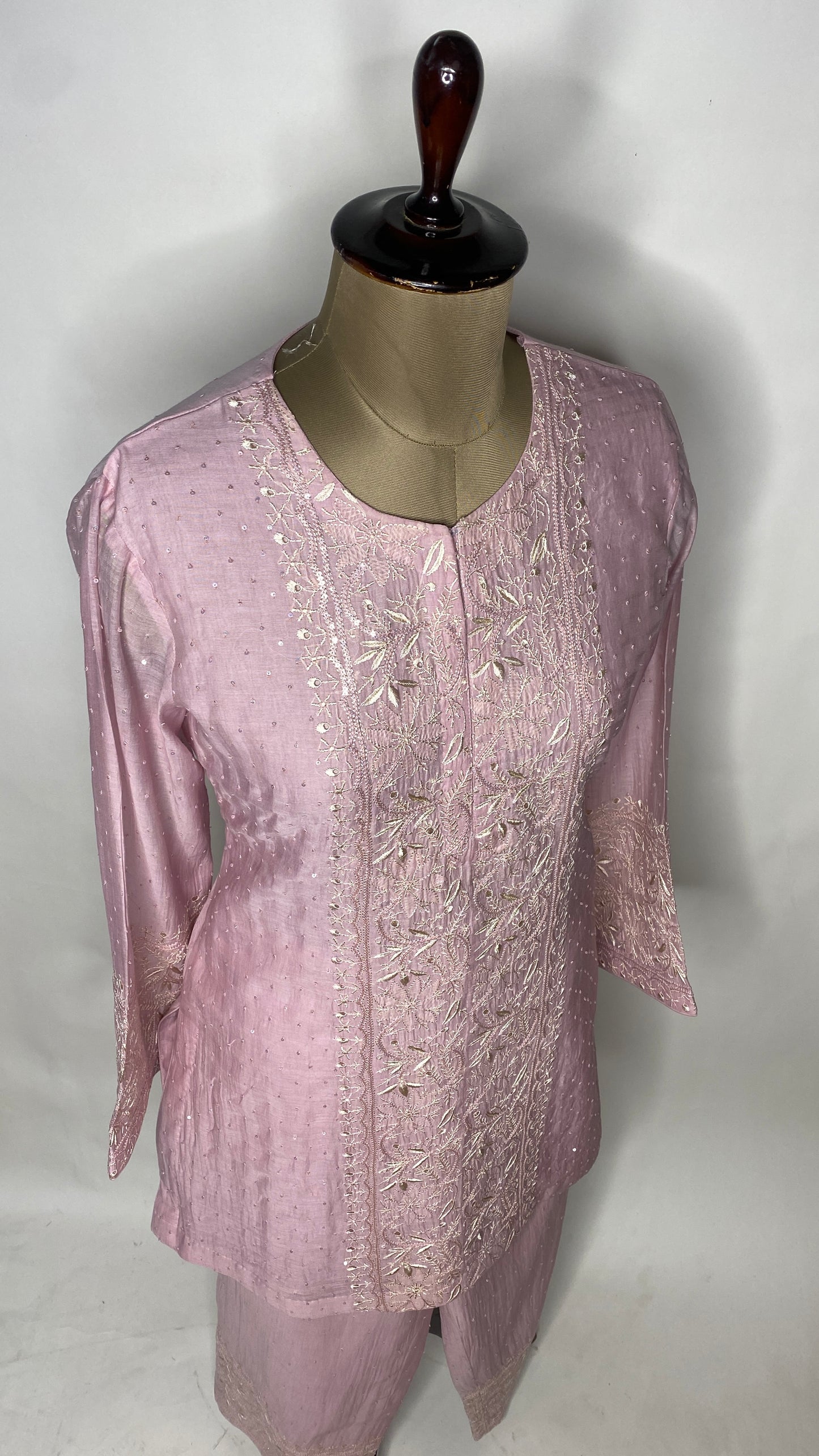 Mauve Pink Sequin & Chikankari Co-ord Set