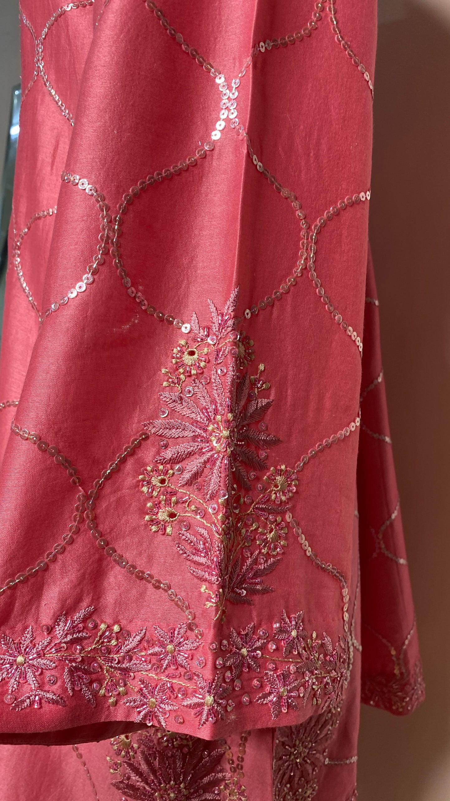 Fuchsia Pink Chikankari Short Kurta Set