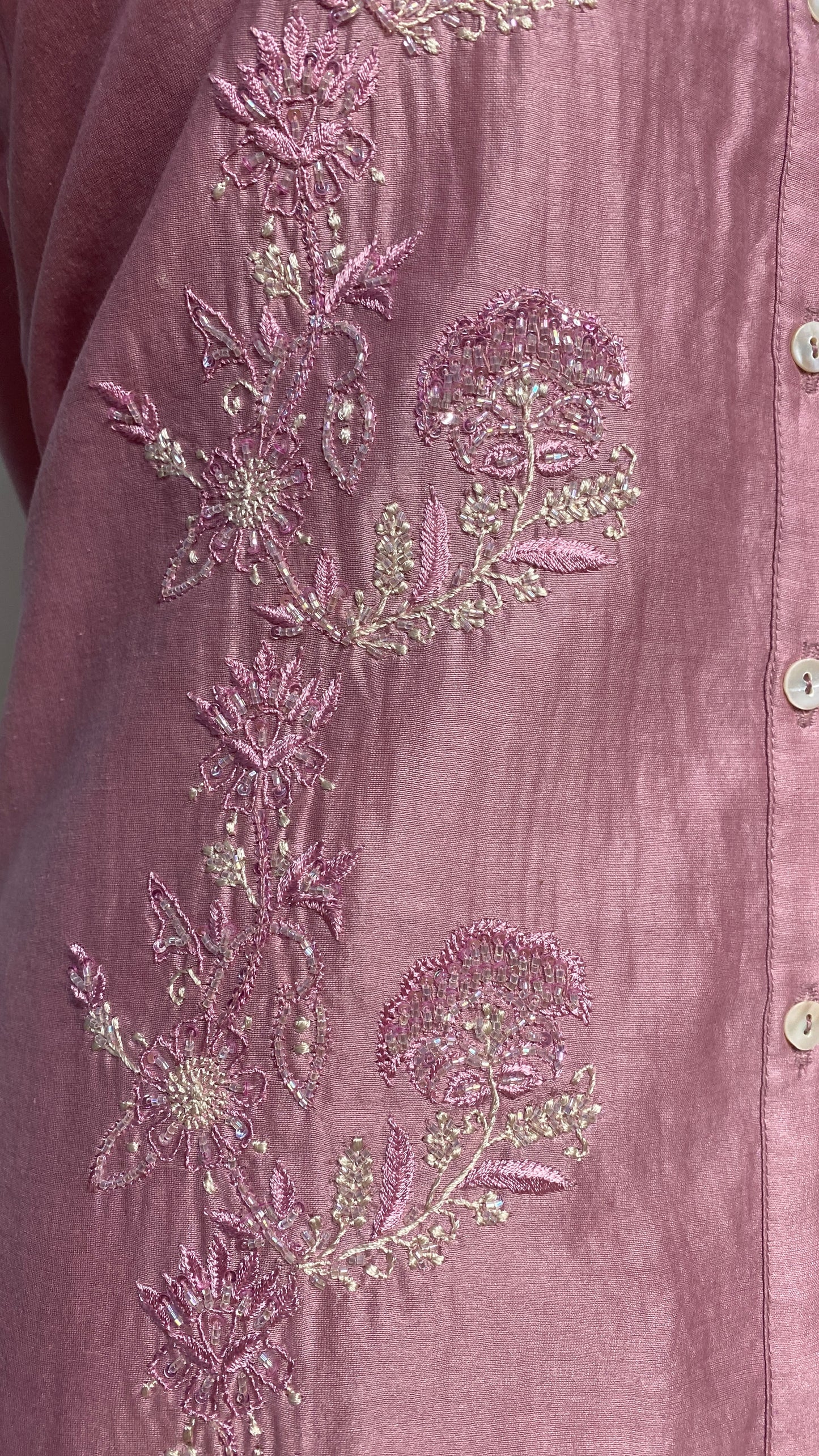 Mauve Half Sleeve Chikankari Shirt