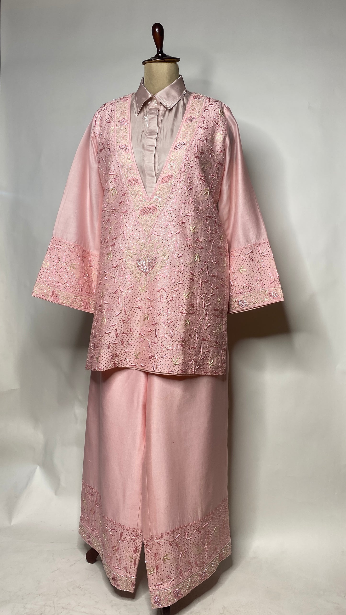 Baby Pink Relaxed Fit Chikankari Co-ord Set