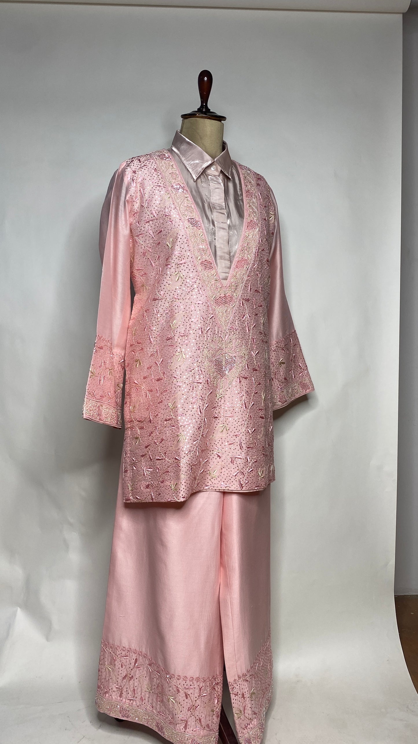 Baby Pink Relaxed Fit Chikankari Co-ord Set
