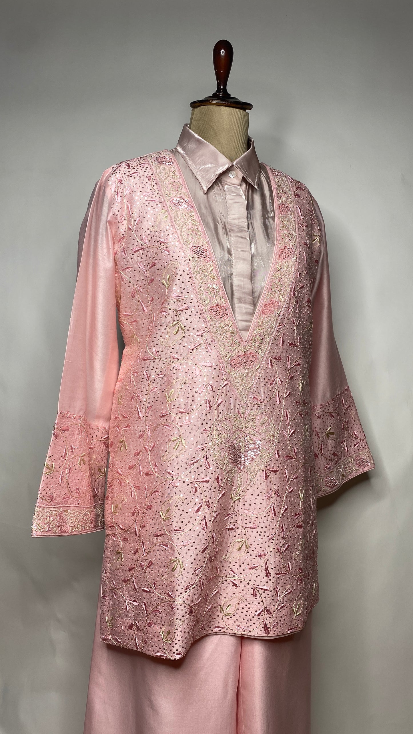 Baby Pink Relaxed Fit Chikankari Co-ord Set