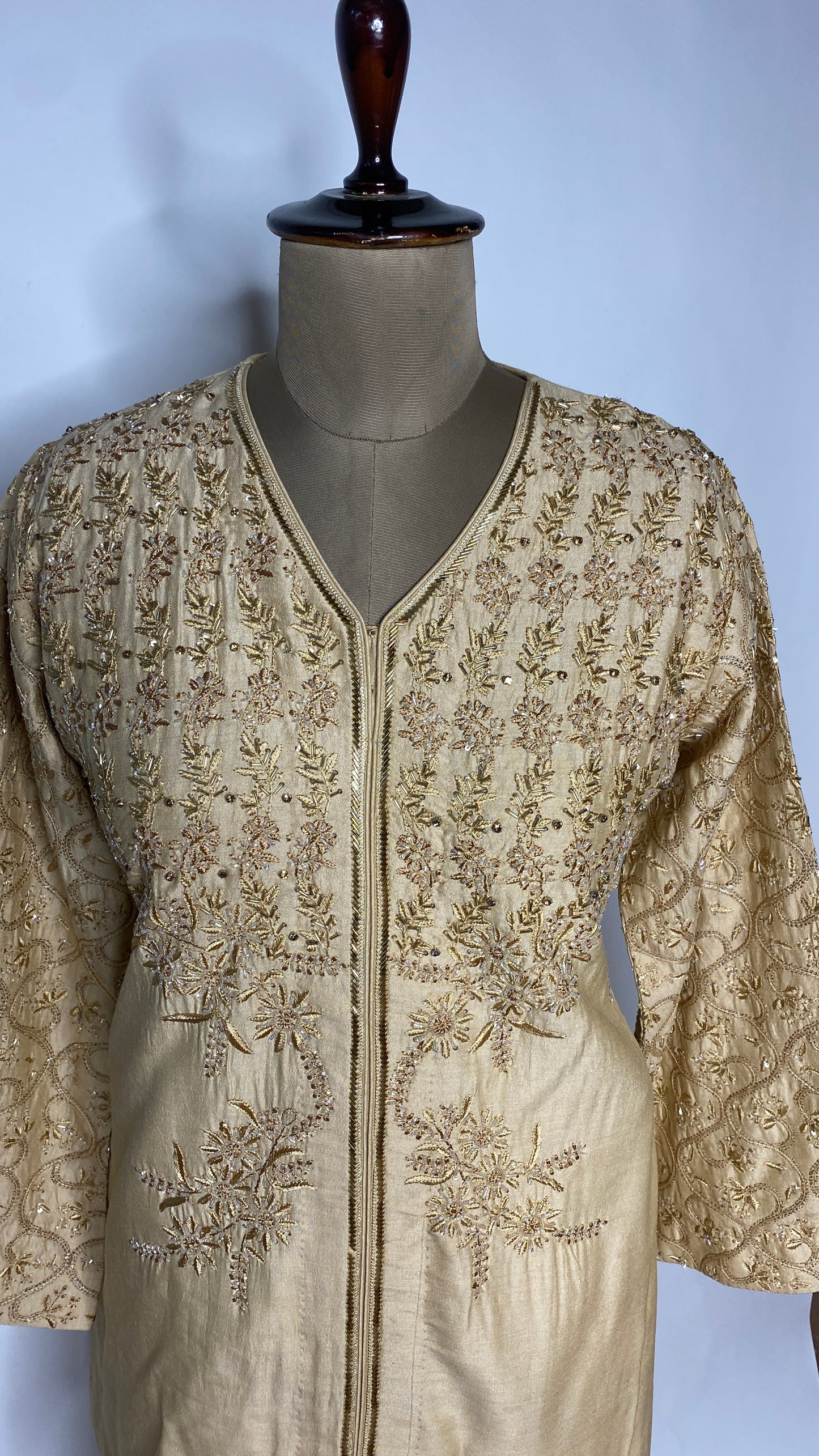 Gold Moonga Silk Chikankari Festive Co-ord Set