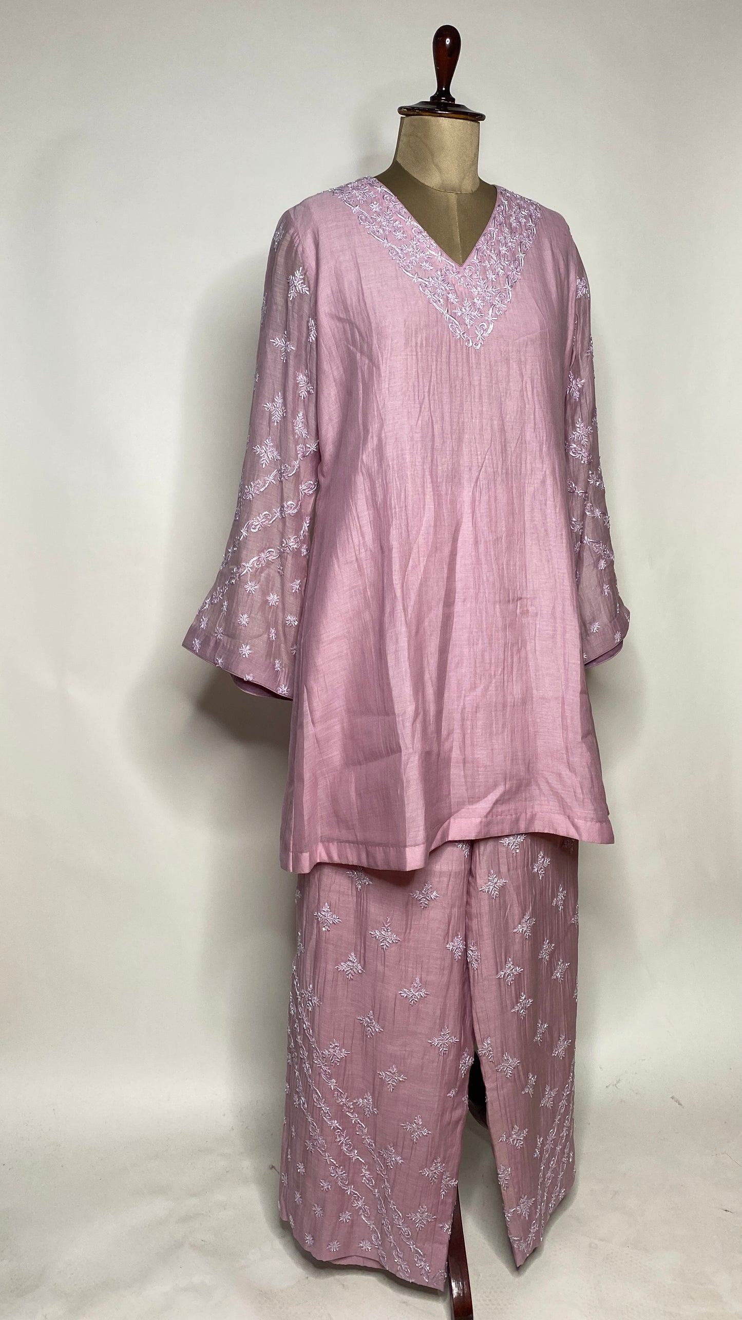 Ariana Lavender Mul Chanderi Co-ord Set