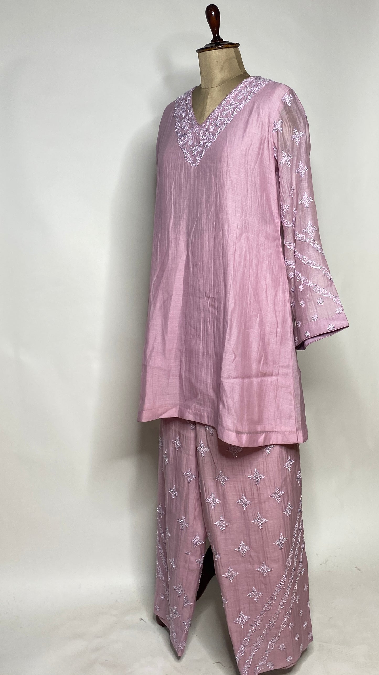 Ariana Lavender Mul Chanderi Co-ord Set