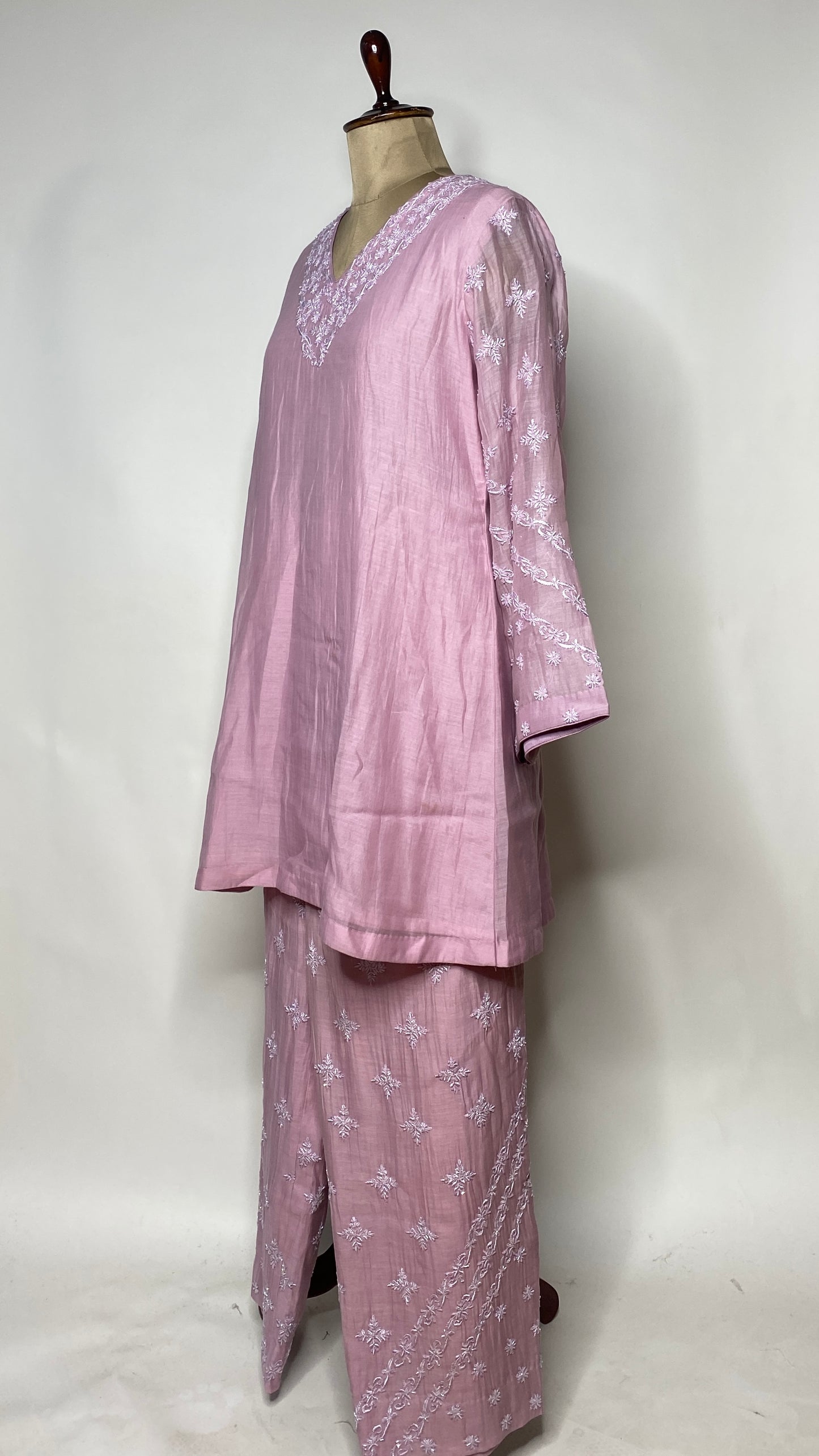 Ariana Lavender Mul Chanderi Co-ord Set