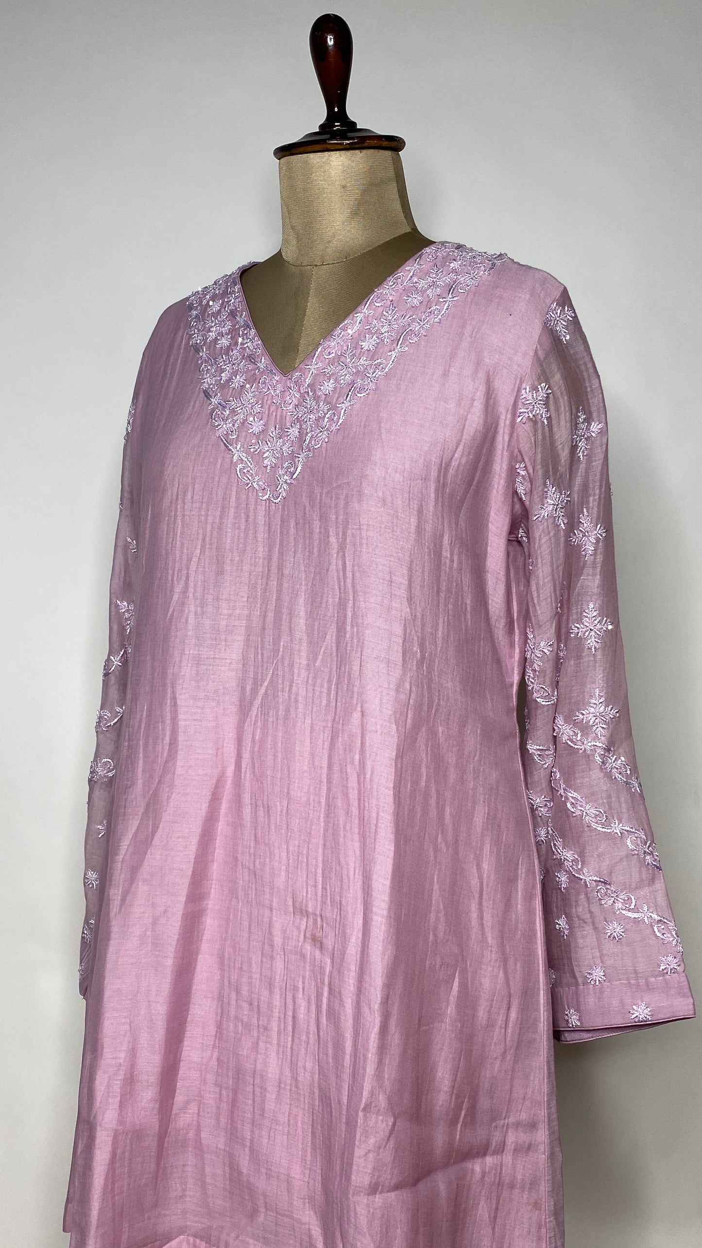 Ariana Lavender Mul Chanderi Co-ord Set