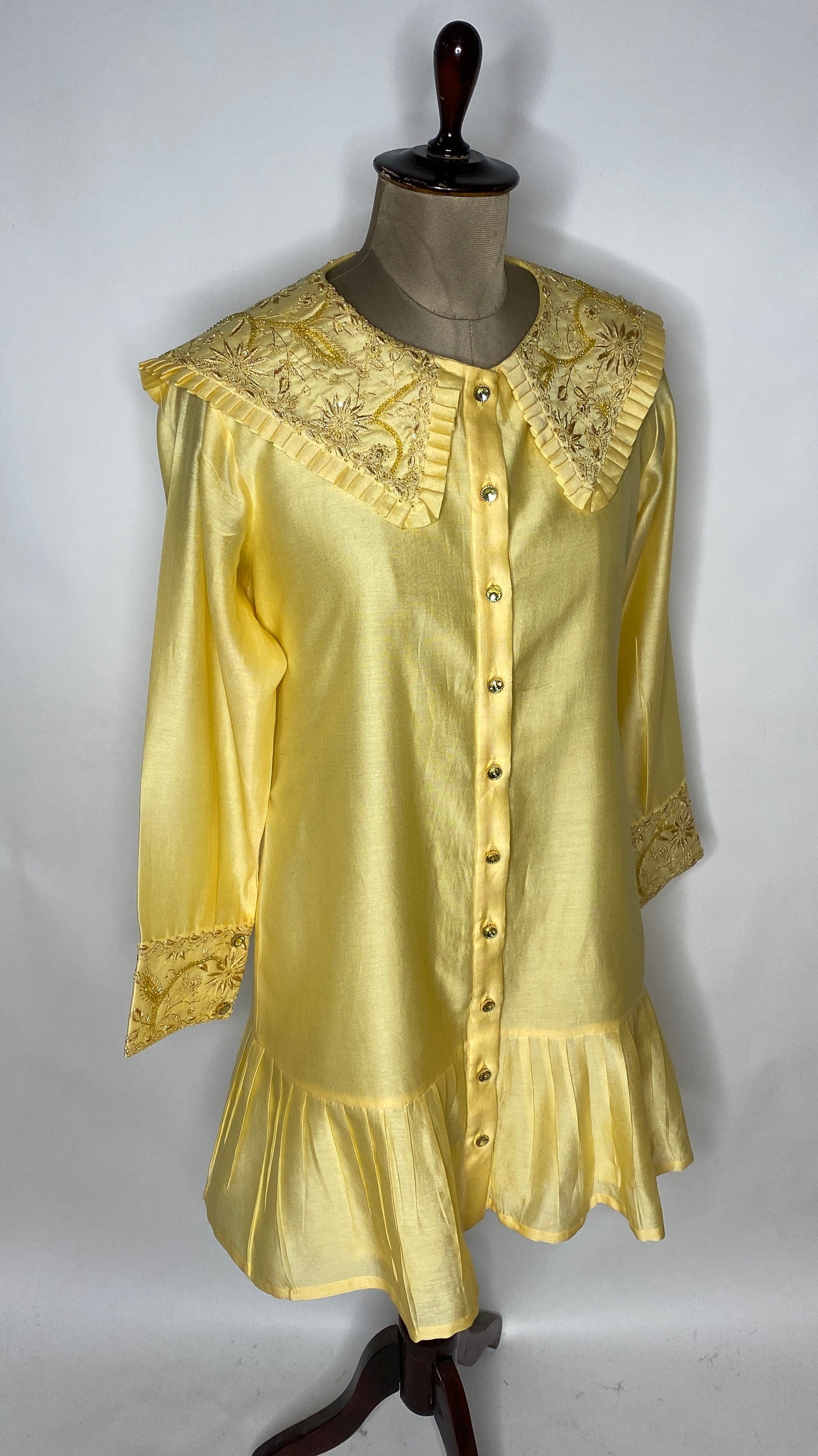 Amber Peter Pan Collar Chikankari Skater Dress