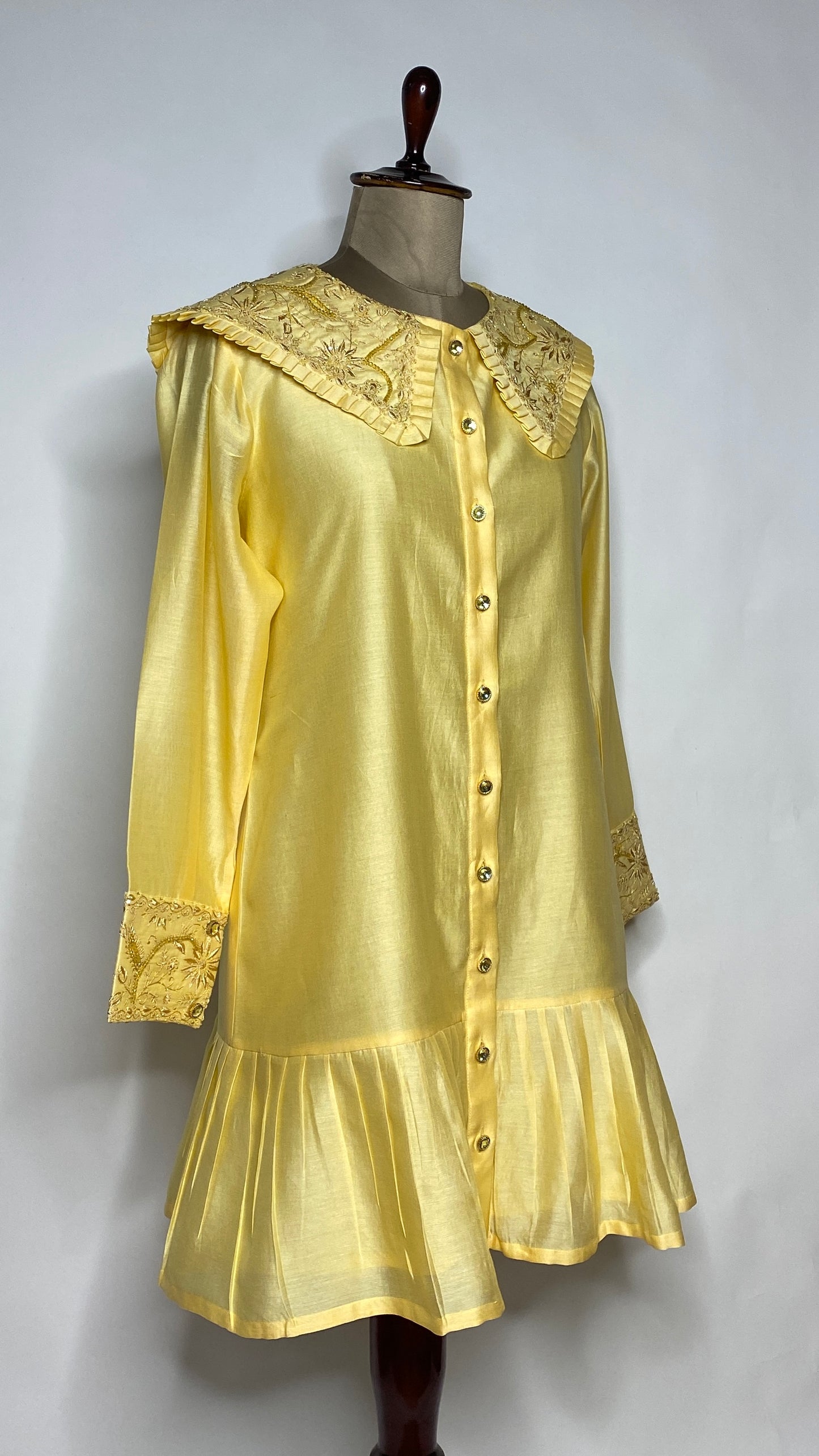 Amber Peter Pan Collar Chikankari Skater Dress