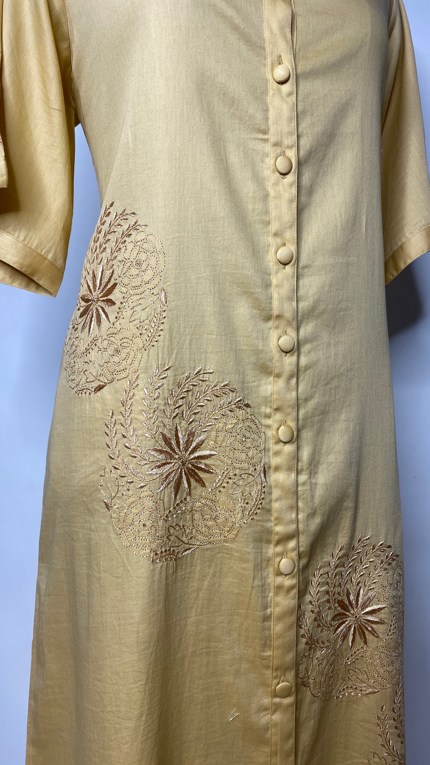 Amber Cotton Chikankari Long Shirt Dress
