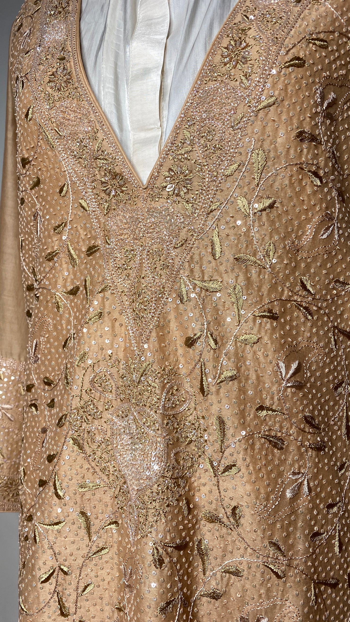 Warm Taupe Relaxed Fit Chikankari Co-ord Set