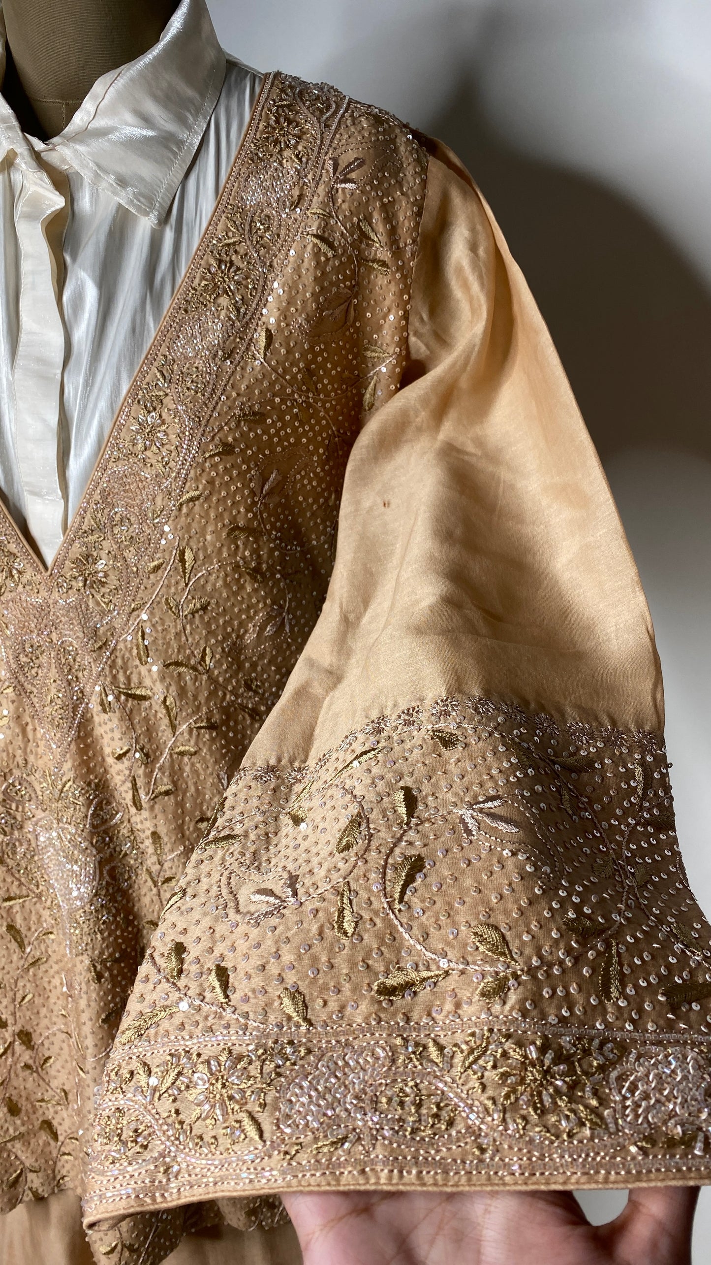 Warm Taupe Relaxed Fit Chikankari Co-ord Set