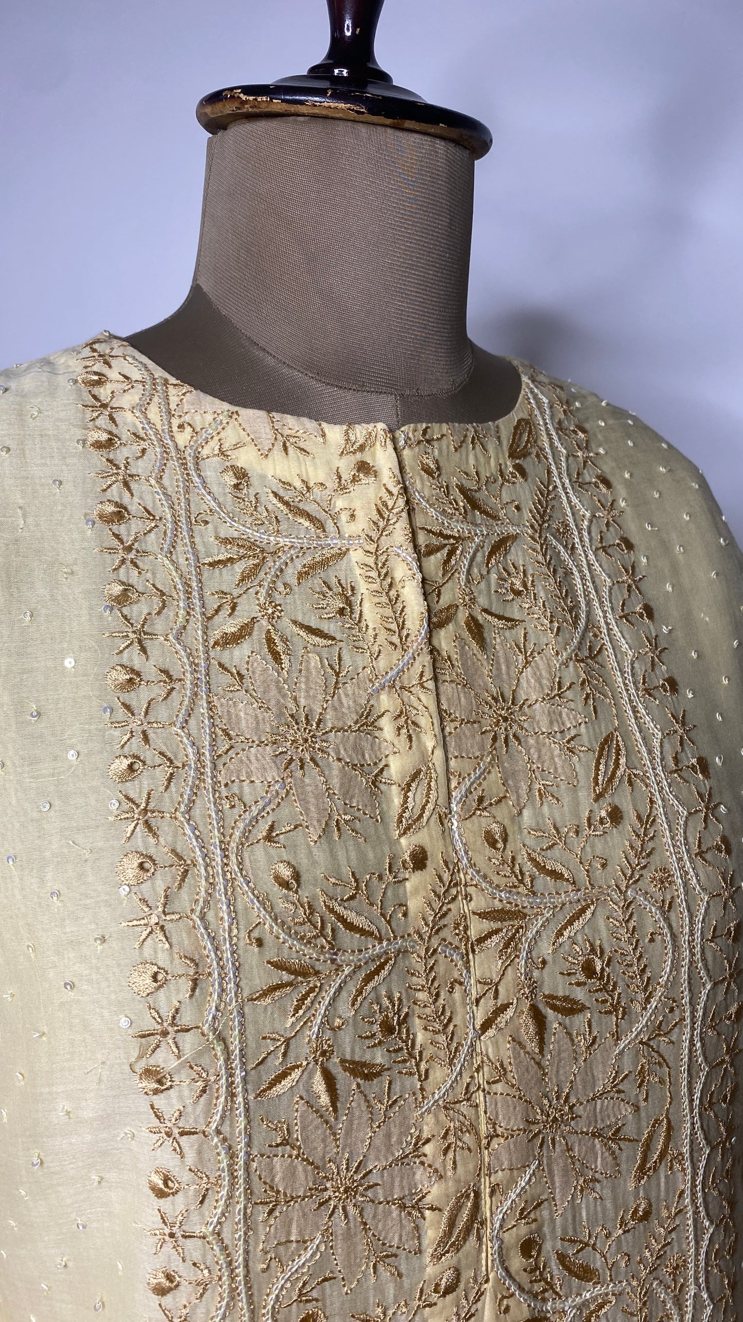 Butter Yellow Sequin & Chikankari Co-ord Set